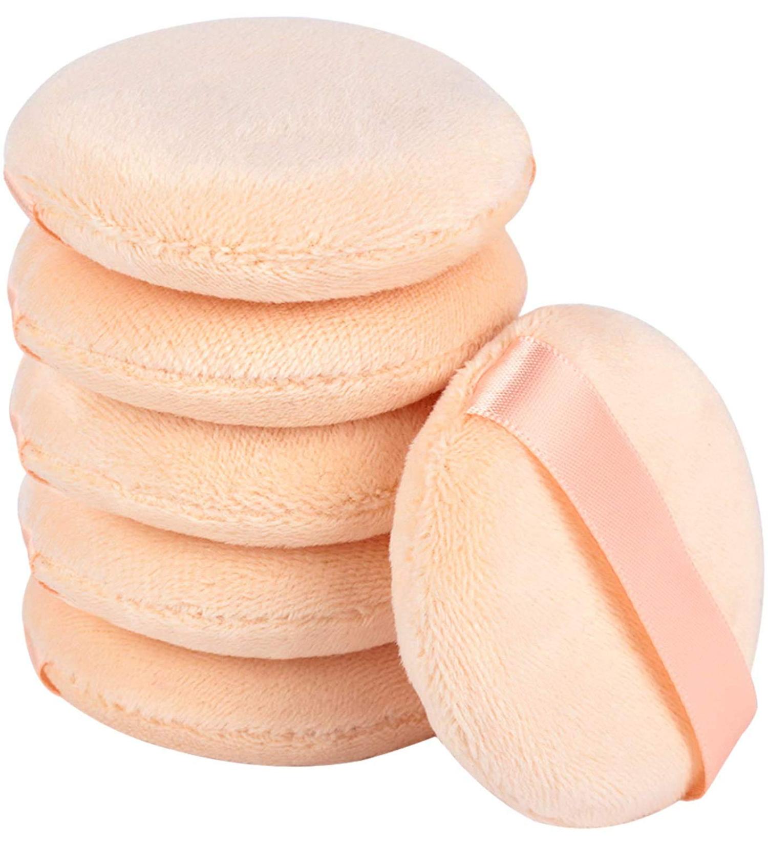 GOTH 6Pcs Round Velour Powder Puff Set for Face Makeup - Washable & Soft Cosmetic Pads - Buy Online on SooperMarket.com