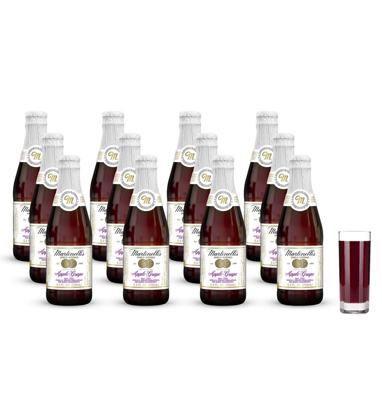 Martinelli's Sparkling Red Grape Juice 8.4 oz. - Pack of 12 Bottles | Non-Alcoholic Beverage - Buy Online on SooperMarket.com