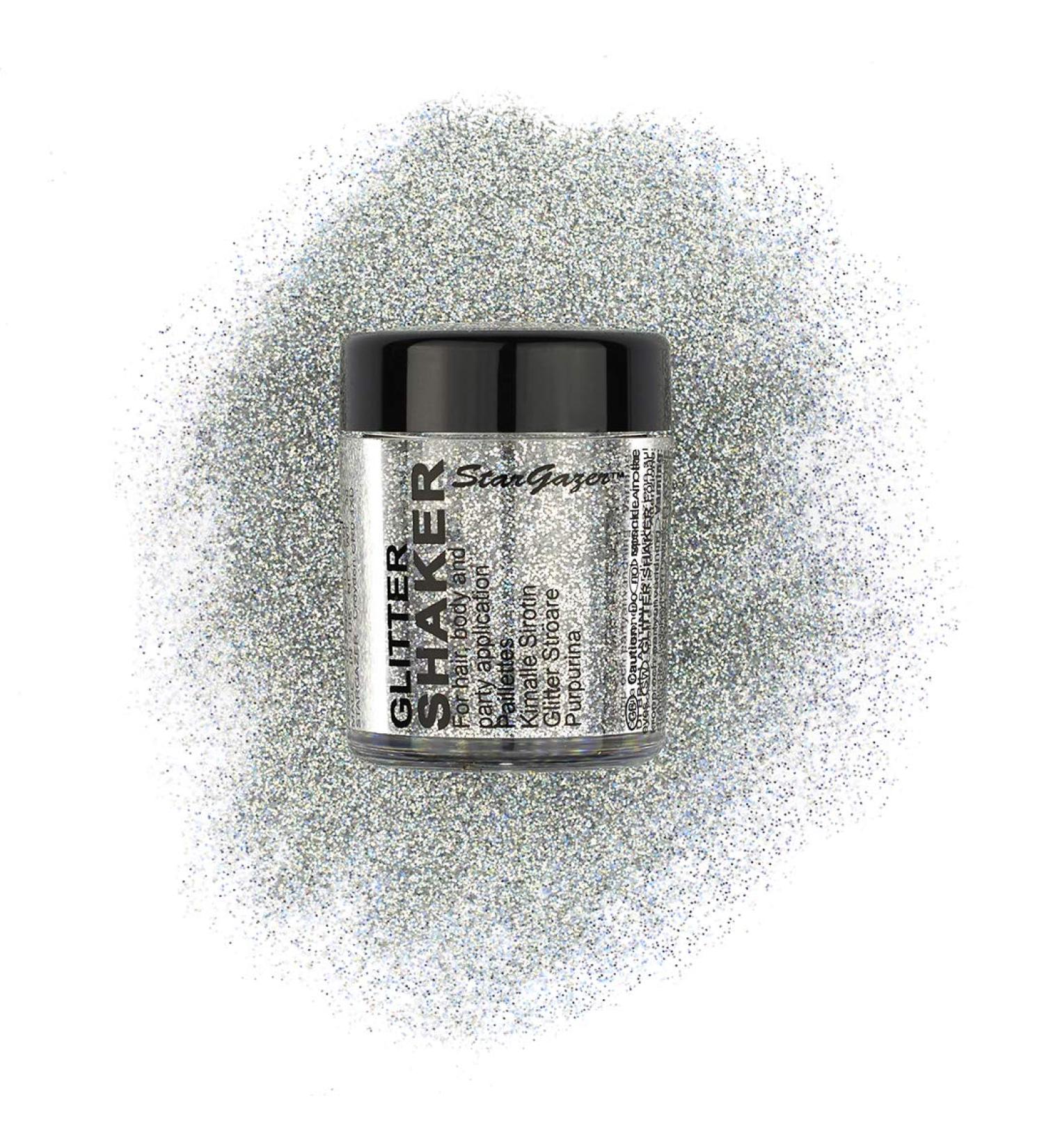 Stargazer Glitter Shaker Hologram. Cosmetic glitter powder for use on the eyes lips face body hair and nails. - Buy Online on SooperMarket.com