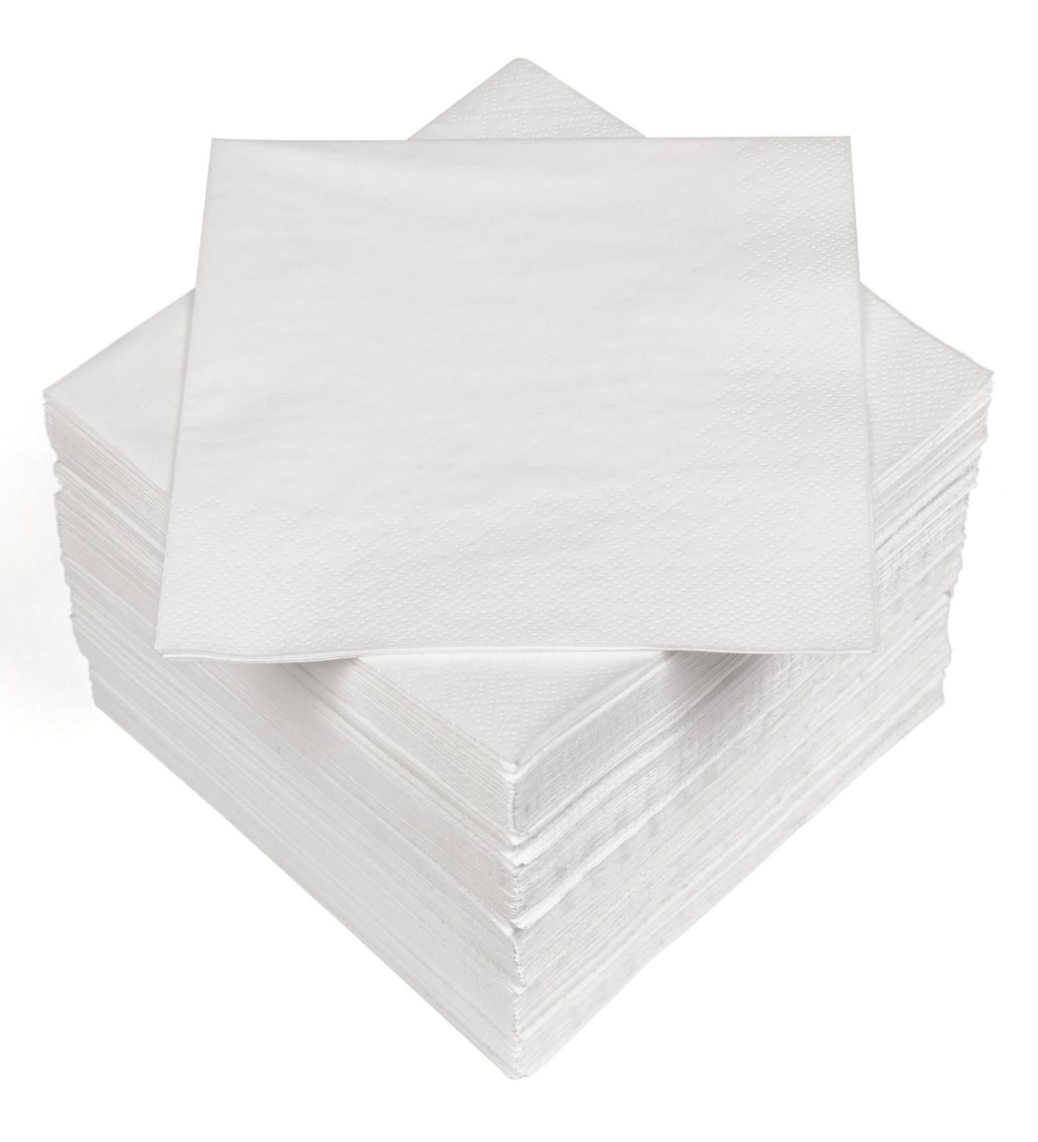 HEKU 100 White Napkins - 3-Layer 33x33cm | Highly Absorbent & Stylish | Perfect for Events & Gastronomy | Practical 5-Pack - Buy Online on SooperMarket.com