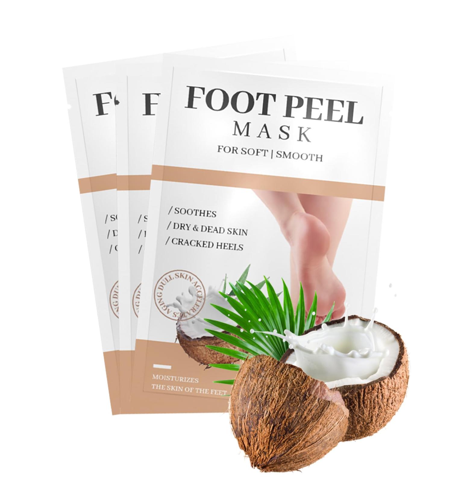 Foot Mask - 3 Pairs Peeling & Moisturizing Socks for Dry Cracked Feet - Foot Spa Treatment for Men & Women - Buy Online on SooperMarket.com