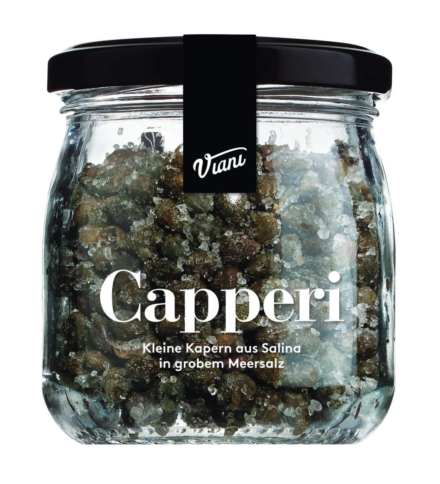 Viani CAPPERI - Capers from Salina in sea salt - Capers in coarse sea salt - 120g
