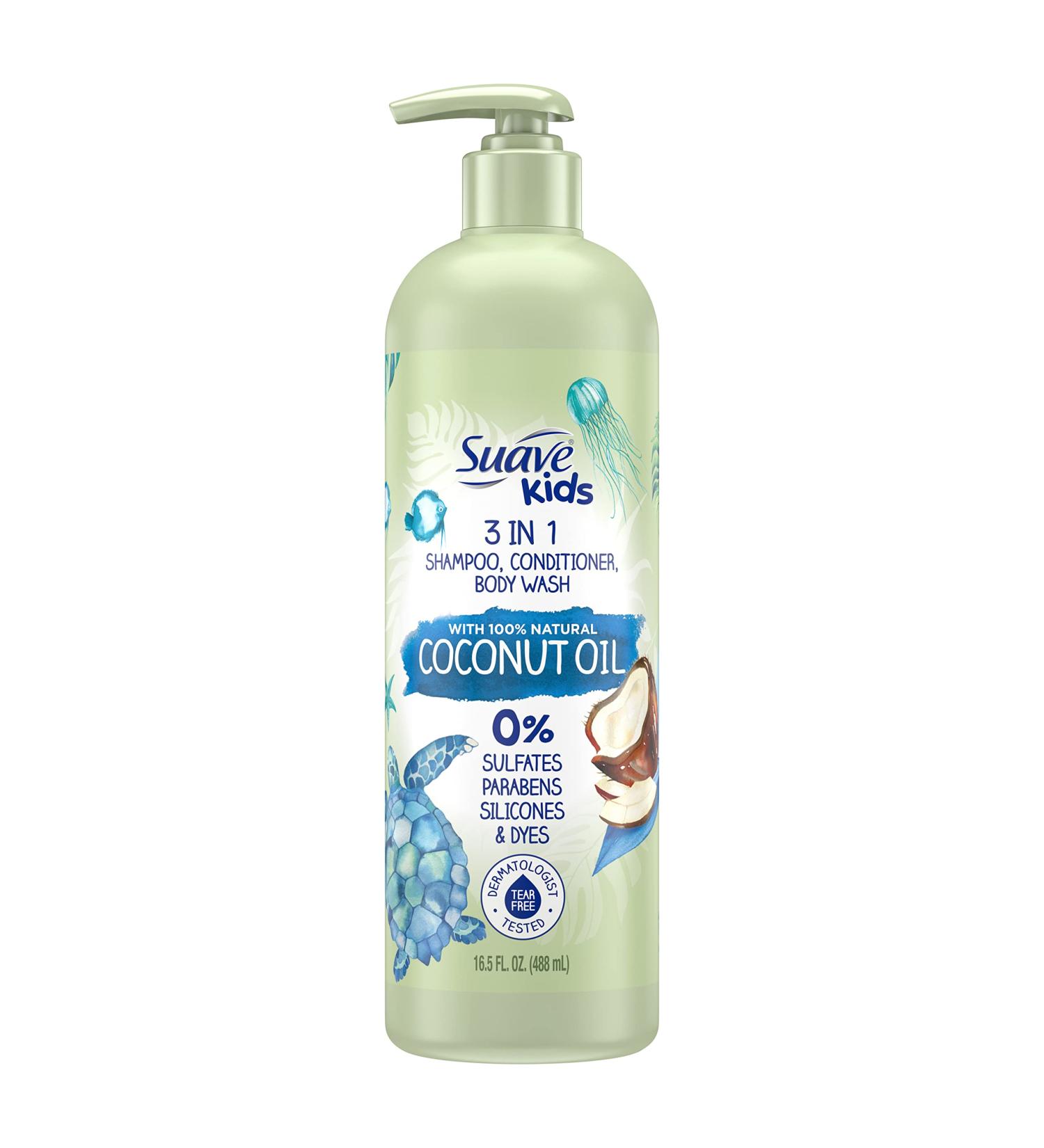 Suave Kids Naturals 3-in-1 Shampoo Conditioner Body Wash with Coconut Oil - Tear-Free Formula for Kids - 16.5 oz - Buy Online on SooperMarket.com