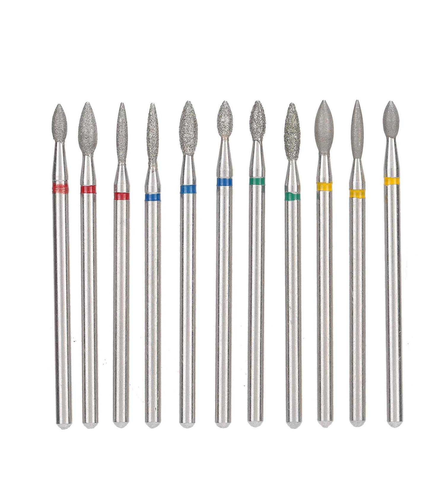 11 Piece Nail Drill Bit Set Diamond Manicure Drill Bits Professional Nail Cutter Attachment for Nails Manicure Pedicure Home Salon - Buy Online on SooperMarket.com