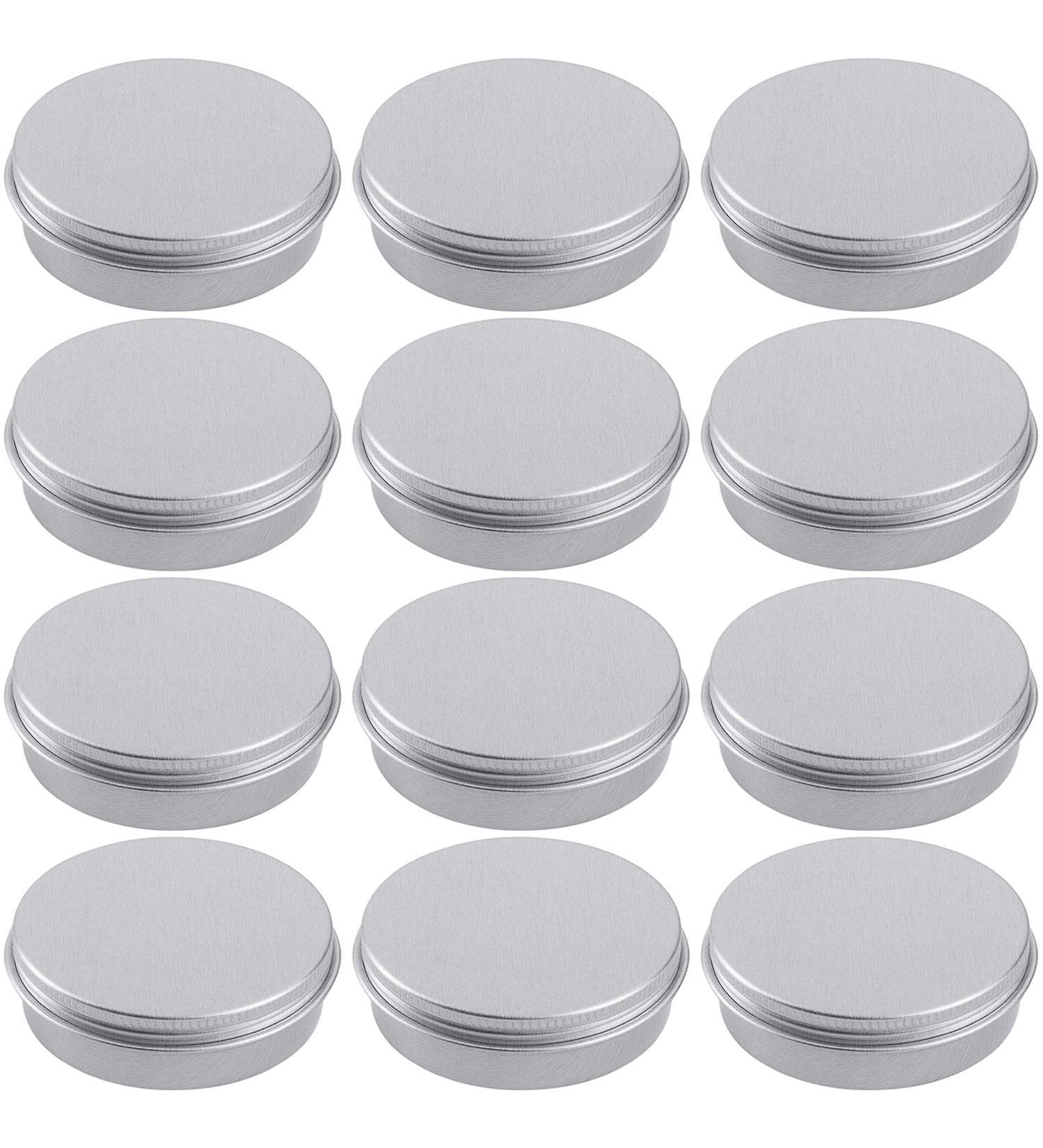 4oz Aluminum Tin Jar Refillable Containers - 12 Pack | 120ml Round Tin Bottle for Cosmetic, Lip Balm, Cream - Buy Online on SooperMarket.com