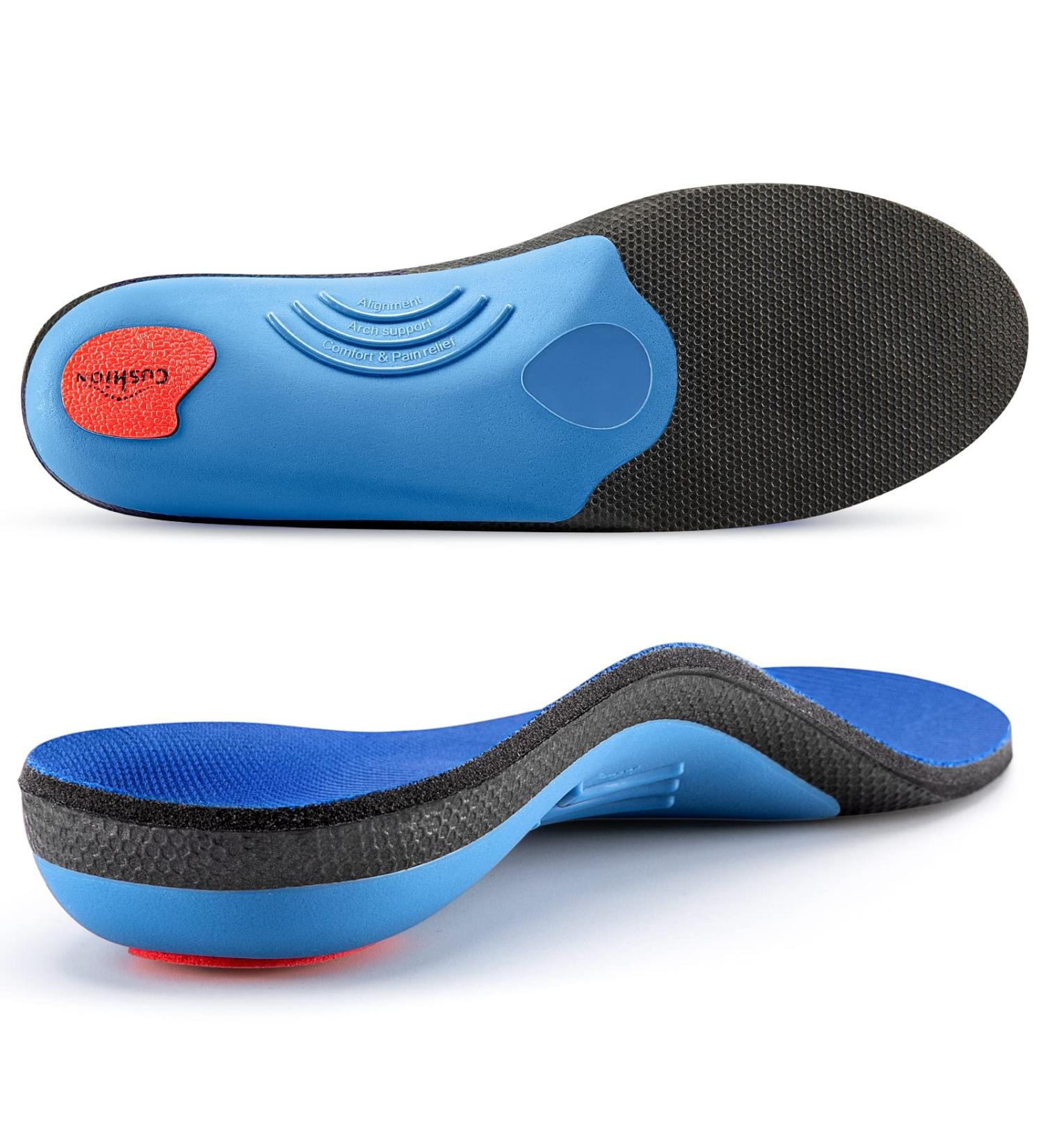 Pcssole Comfort Arch Support Insoles for Men (11.5-12) | Orthotic Shoe Inserts for Plantar Fasciitis & Foot Pain Relief - Cushioned Design | 305mm Blue - Buy Online on SooperMarket.com