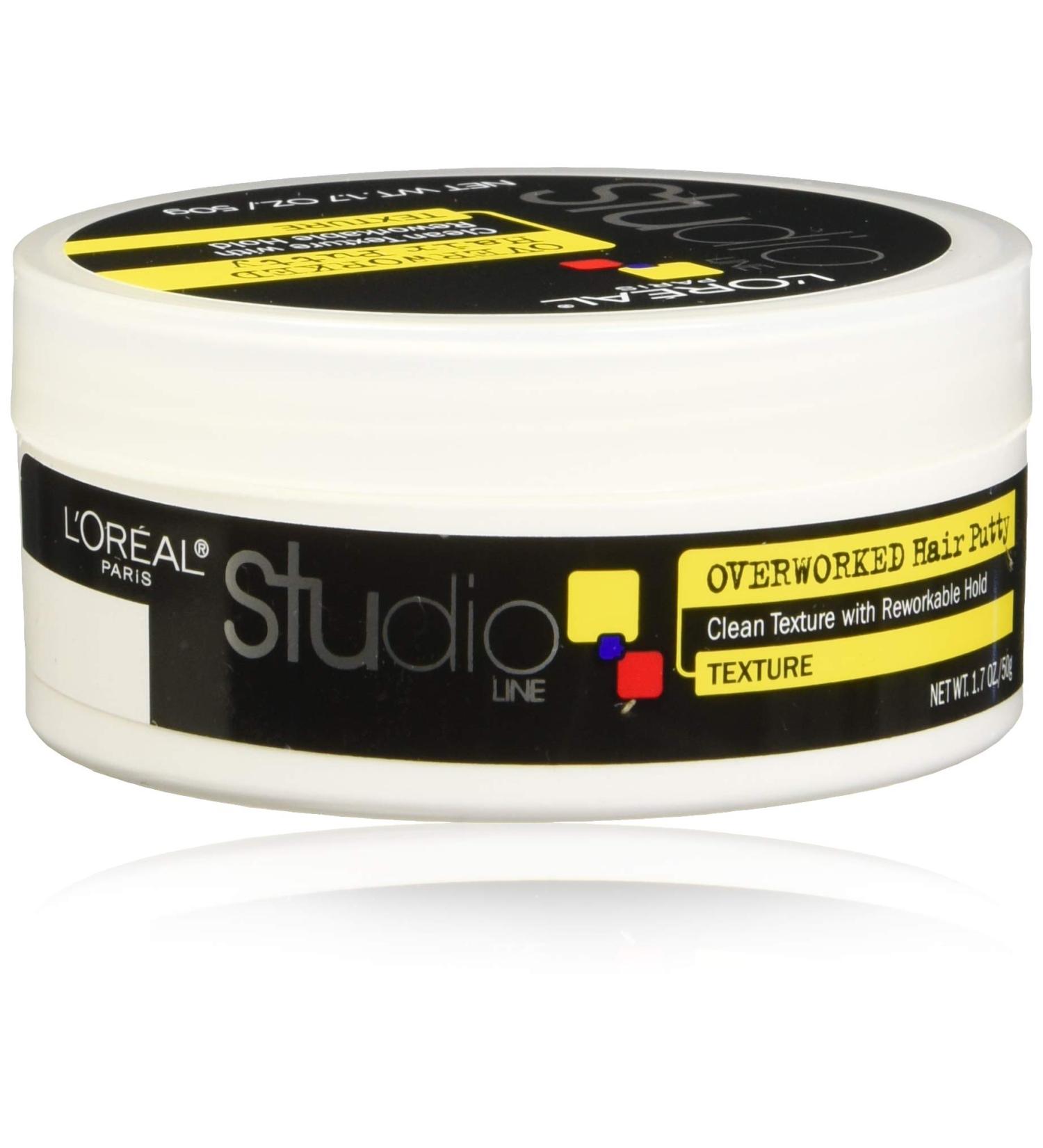 L'Oreal Paris Studio Line Overworked Hair Putty, 1.7 Ounce (Pack of 4)