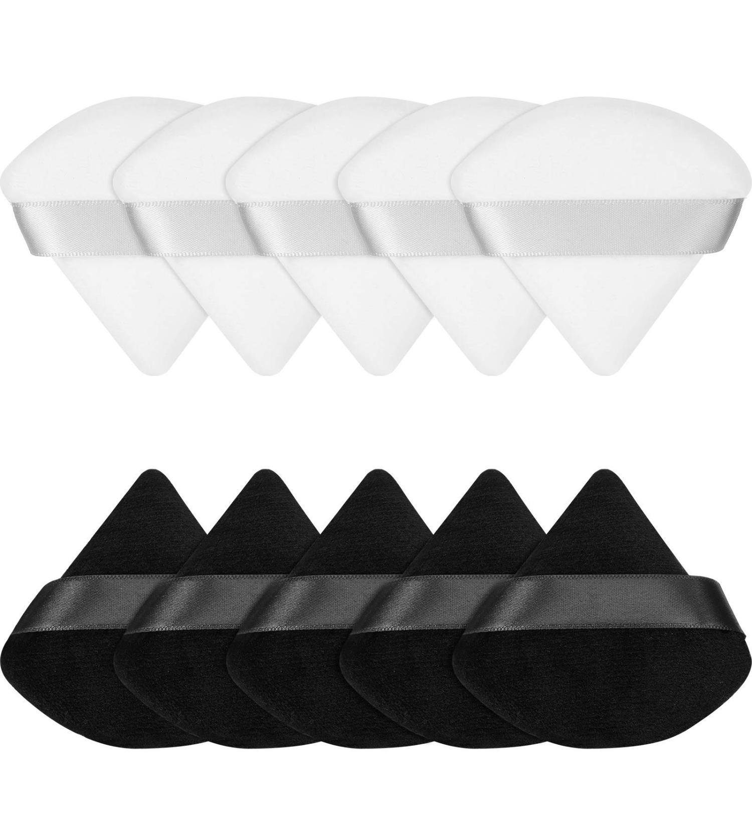 10-Piece Triangle Soft Powder Puff Set for Makeup - Body & Mineral Powder Tool - Buy Online on SooperMarket.com