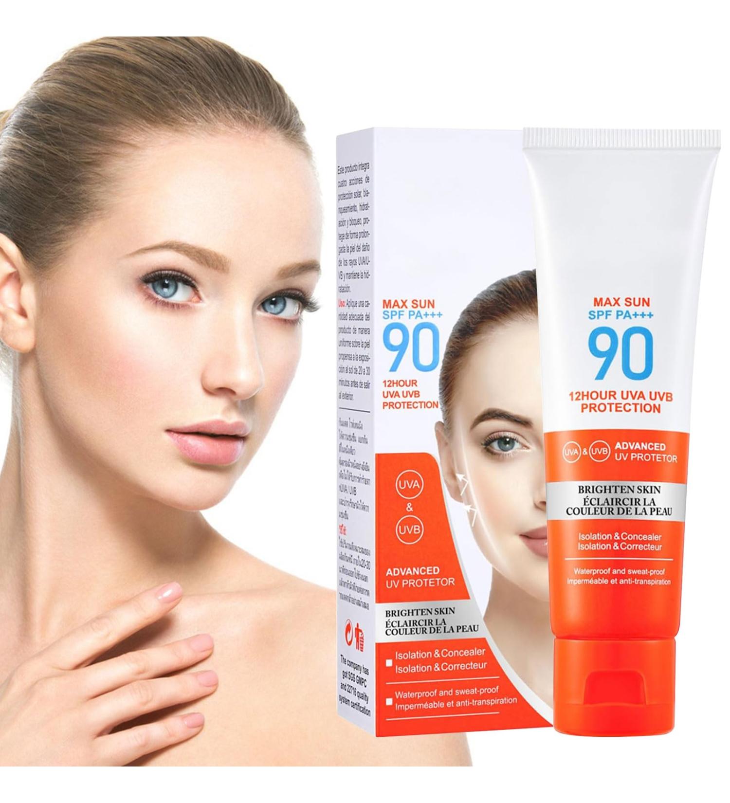 50ml Face Sunscreens Sunscreen Spf 90 Sun Cream Protects Against UVA/UVB Rays and Premature Skin Ageing SPF 90 Face Moisturiser Waterproof/Sweat Resistant for Women Men - Buy Online on SooperMarket.com