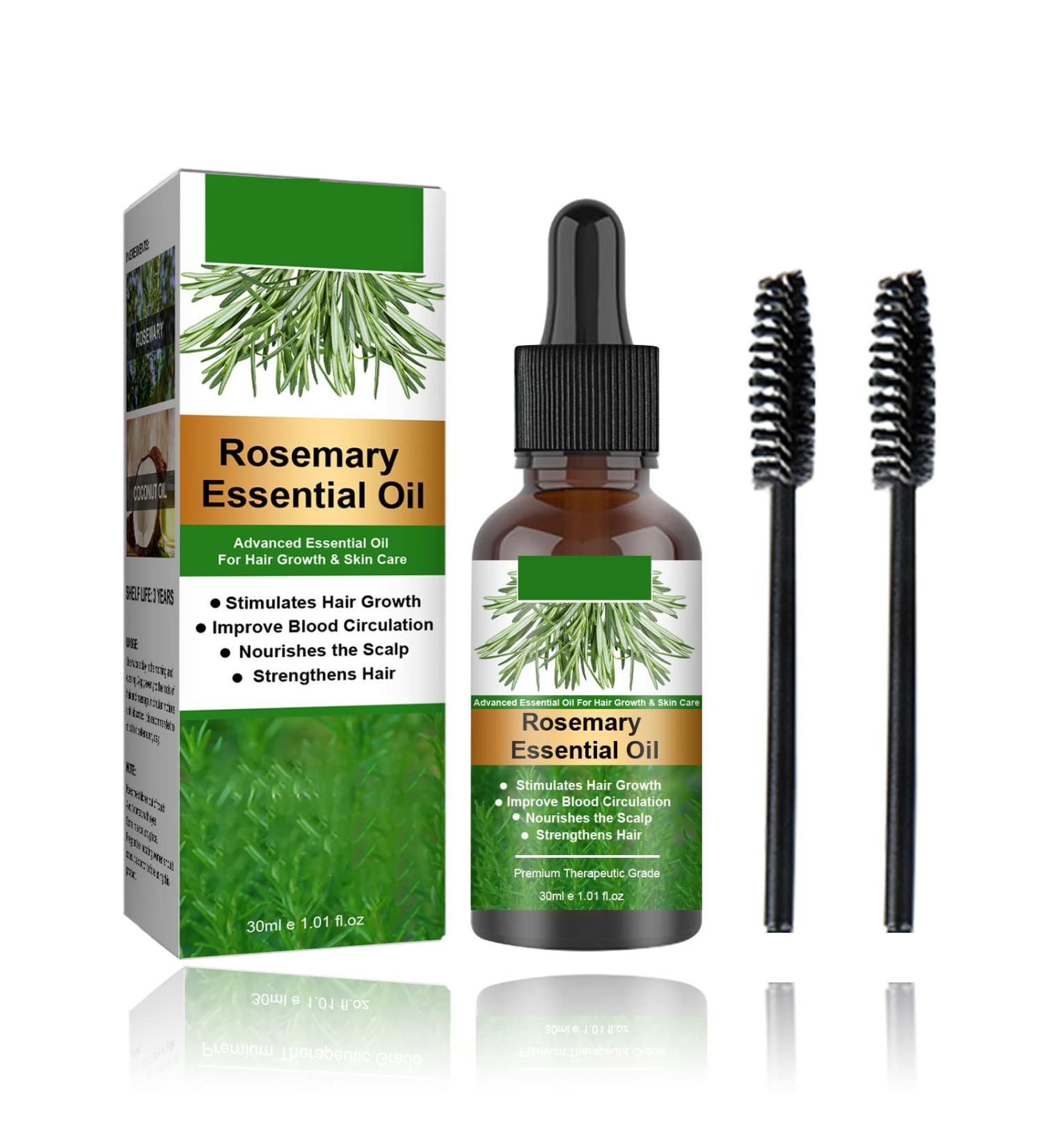 Rosemary Oil for Hair Growth 60ml Hair Oil Diminishes Signs of Aging Nourishes the Scalp Strengthens Hair Stimulates Hair Growth Treat Dry Damaged Hair Rosemary Essential Oil for Hair Growth 2 Brush 30ml - Buy Online on SooperMarket.com