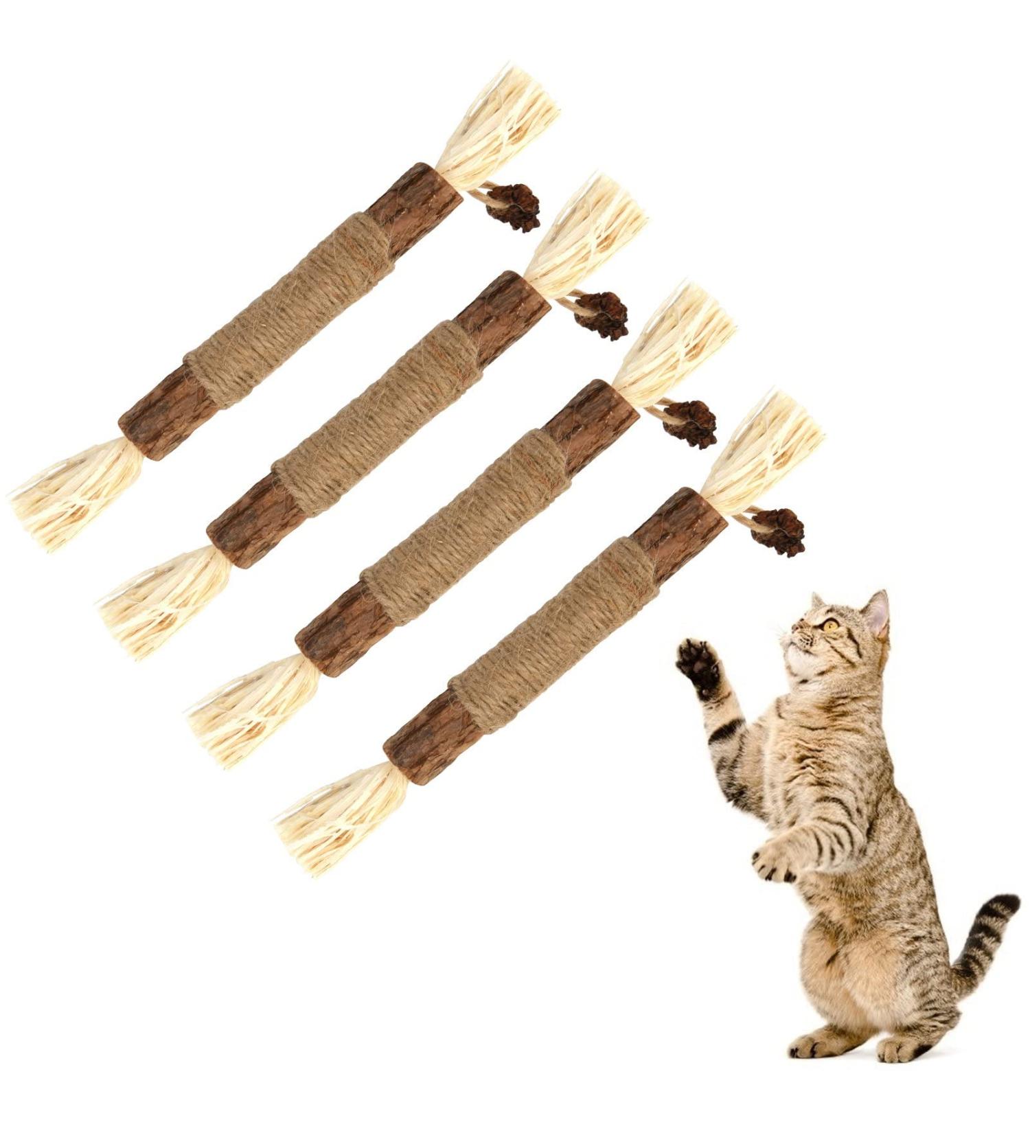 Olyee Silvervine Chew Sticks: Natural Kitten Teething Toys for Cat Dental Care and Stress Relief - Buy Online on SooperMarket.com