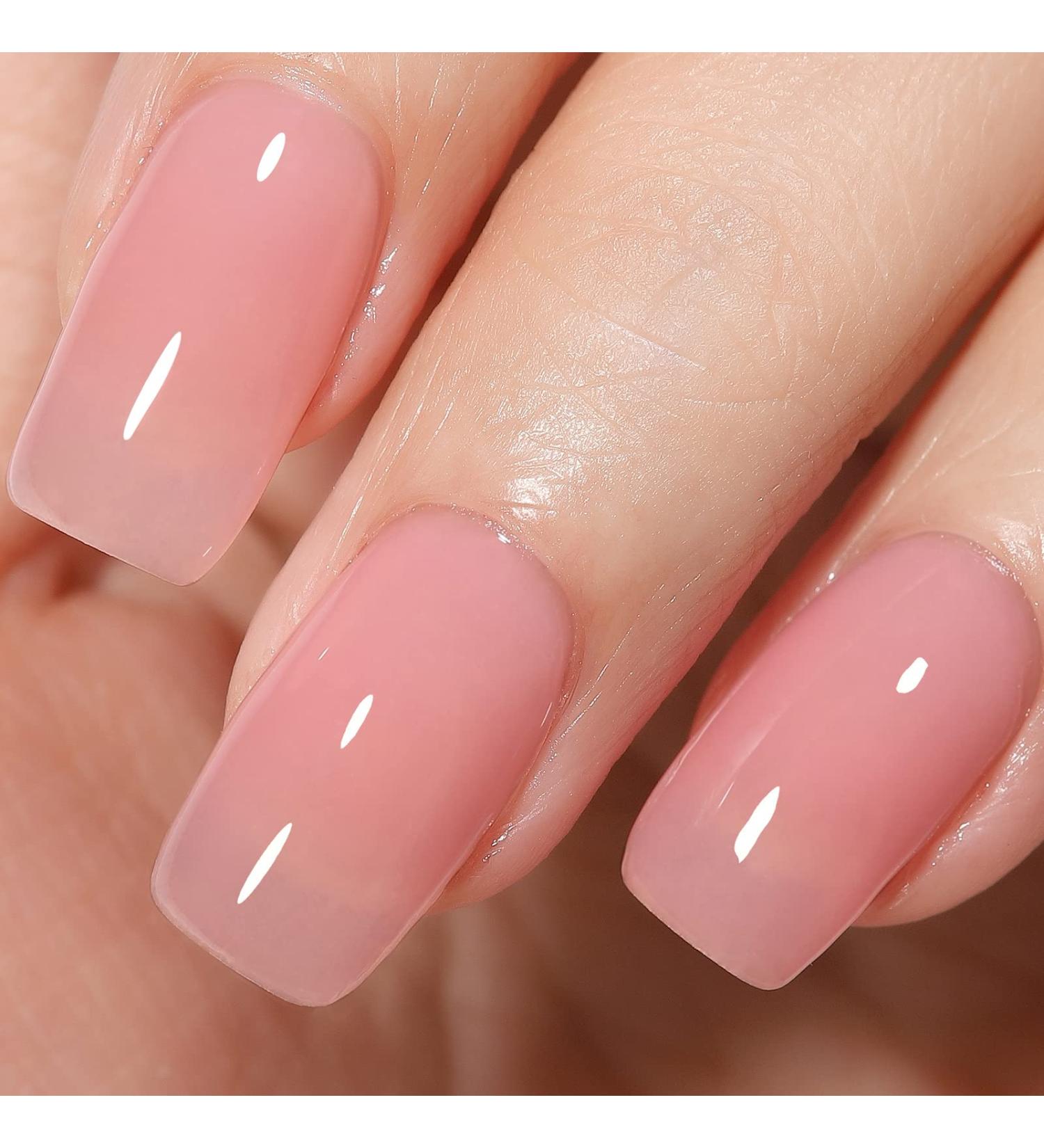AILLSA Jelly Gel Nail Polish 15 ML Pink Translucent Soak Off Gel - A-Light Pink | For Christmas Nail Art & DIY French Manicure - Buy Online on SooperMarket.com