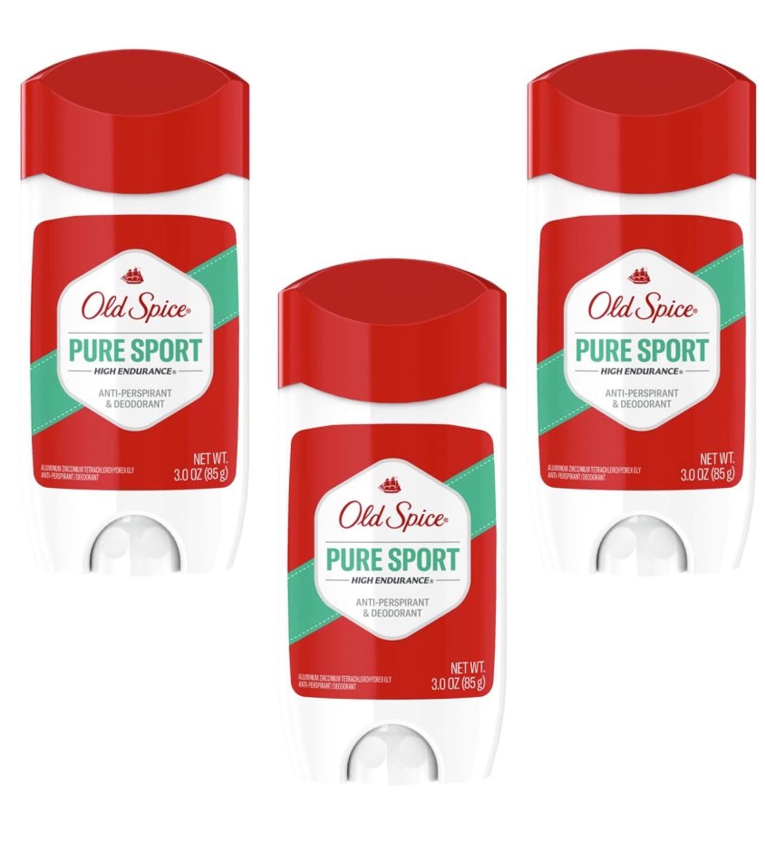 Old Spice 03891 Deodorant Stick High Endurance Pure Sport Scent 3-oz. - Quantity 3 Pure Sport 9 Ounce (Pack of 1) - Buy Online on SooperMarket.com