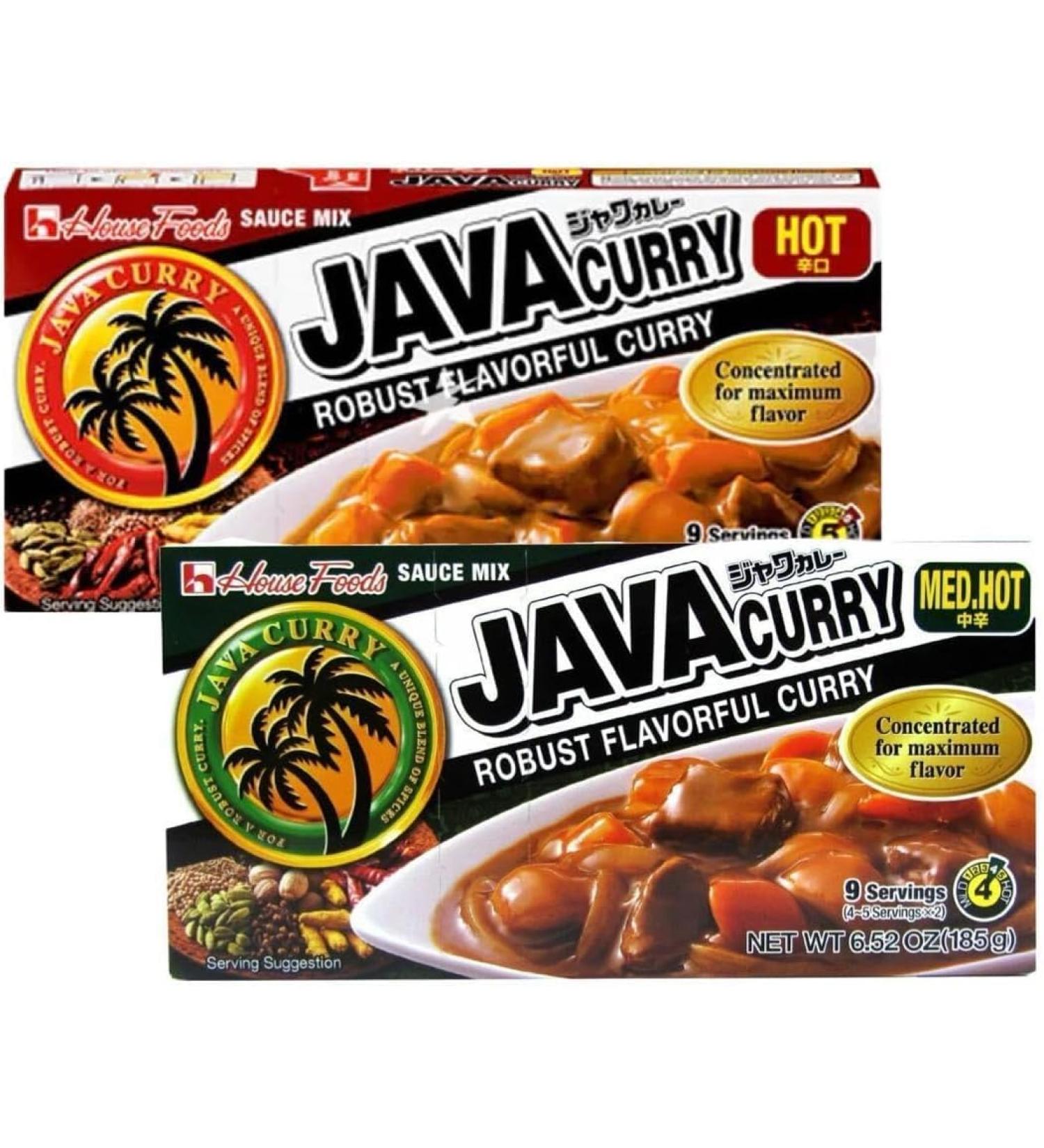 House Foods Java Curry Mix Block (9 Serves) 185g - Hot and Medium Hot Flavour (Pack of 2) - Buy Online on SooperMarket.com