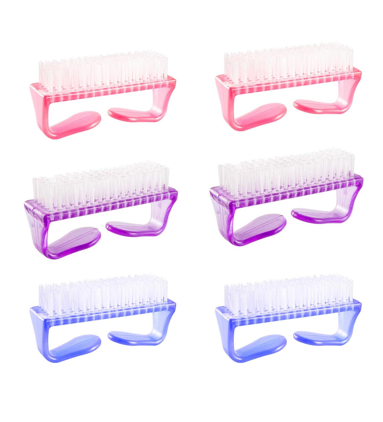 SUNTRADE Men Women Handle Grip Nail Brush Hand Fingernail Nail Brush Scrubbing Kit Pedicure for Toes and Nails Set of 6 - Buy Online on SooperMarket.com