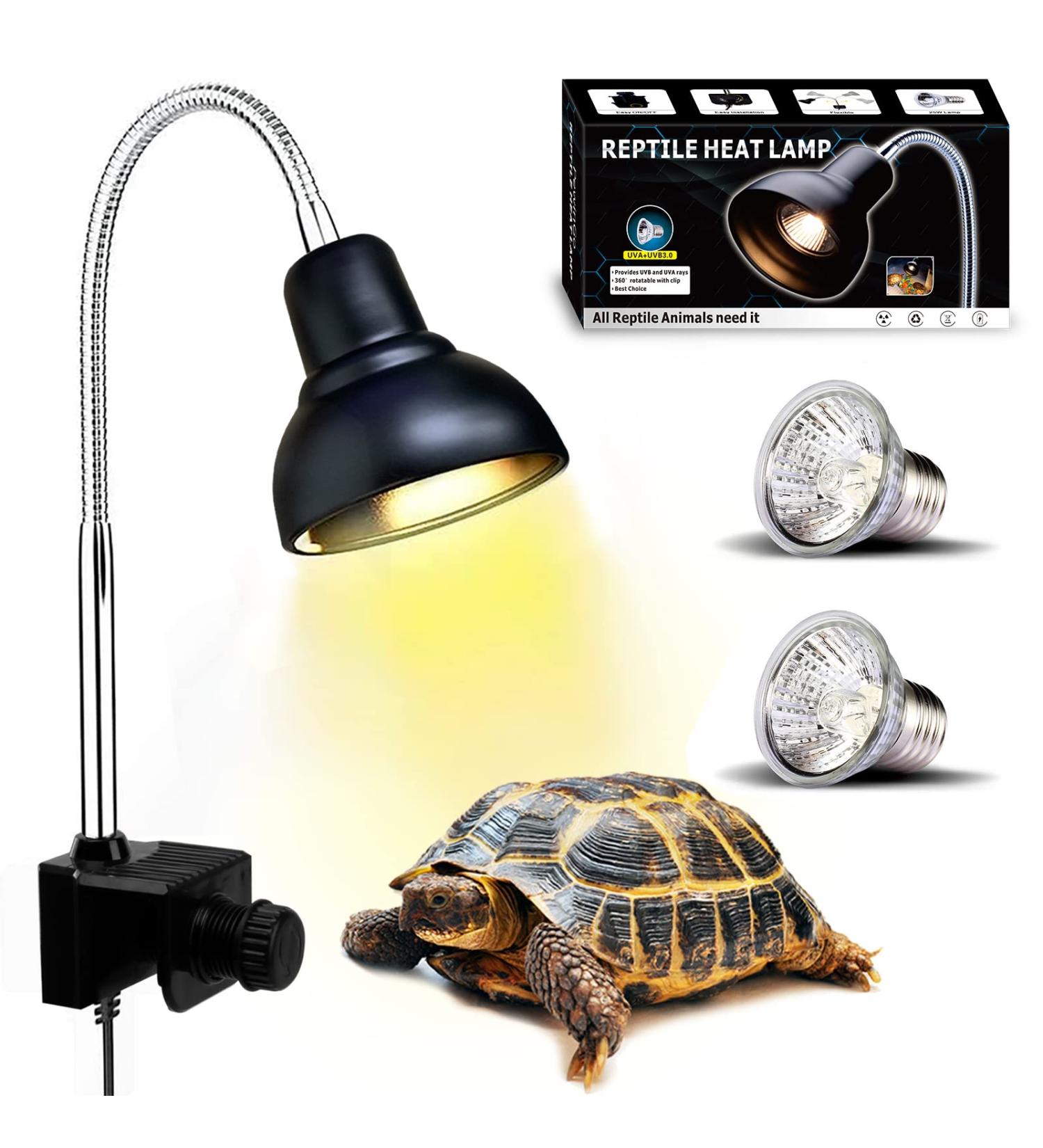 Buy Pewingo Turtle Heat Lamp - UVB Basking Spot Lights for Reptiles | 360 Swivel Clamp | Halogen & Orange Light | Ideal for Turtles Snakes & Lizards - Buy Online on SooperMarket.com