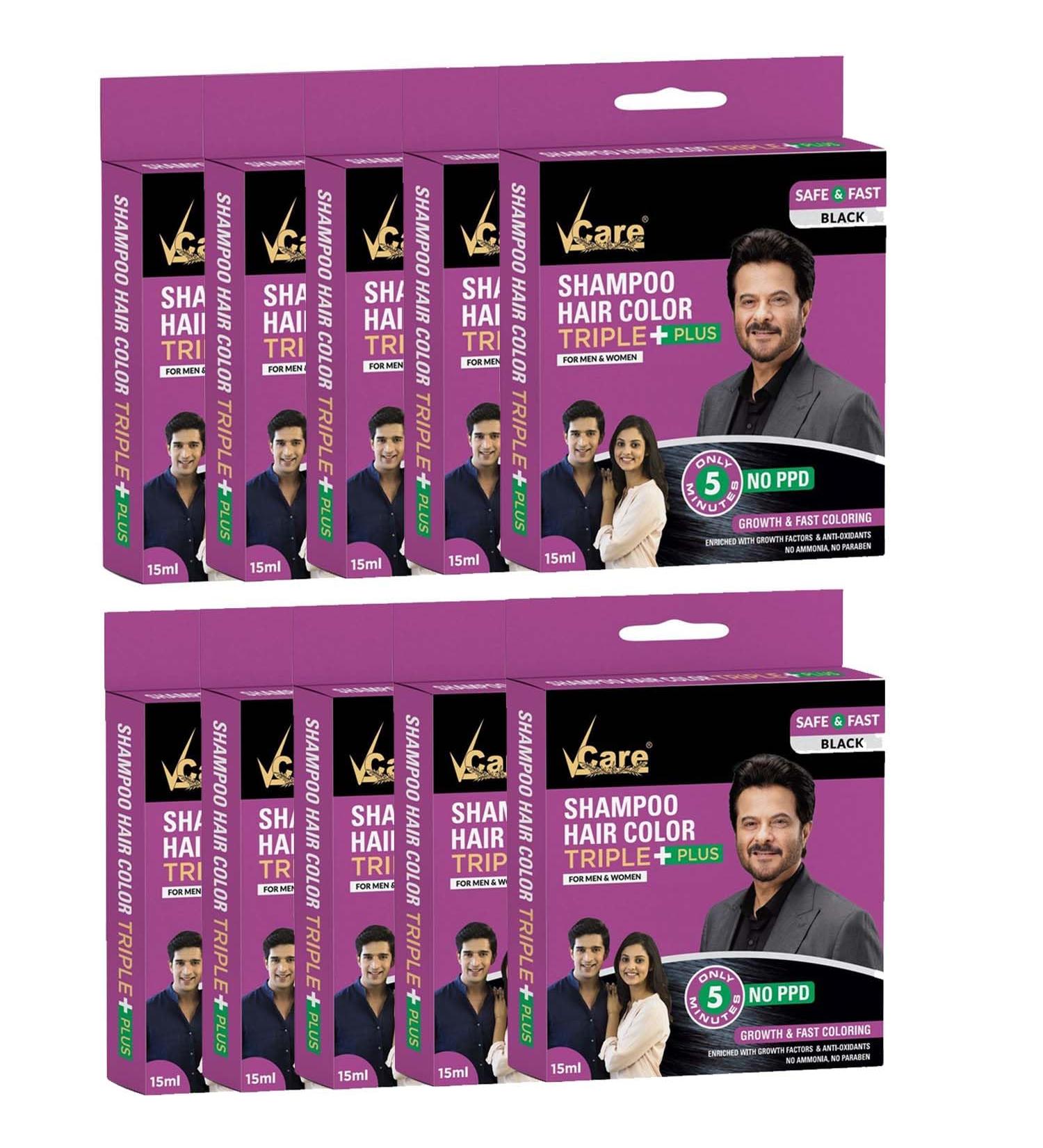 Buy Black Shampoo Hair Color (15ml Pack of 10) - International Shipping Available - Buy Online on SooperMarket.com