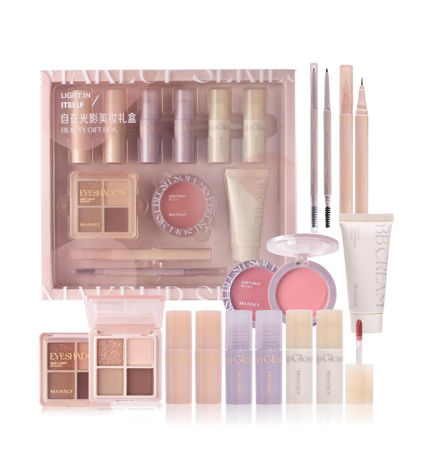 ICE LOVE All-in-One Makeup Set - 11 Piece Professional Makeup Kit for Women & Girls | Lip Gloss Eyebrow Eyeliner Eyeshadow Blush & BB Cream - Buy Online on SooperMarket.com