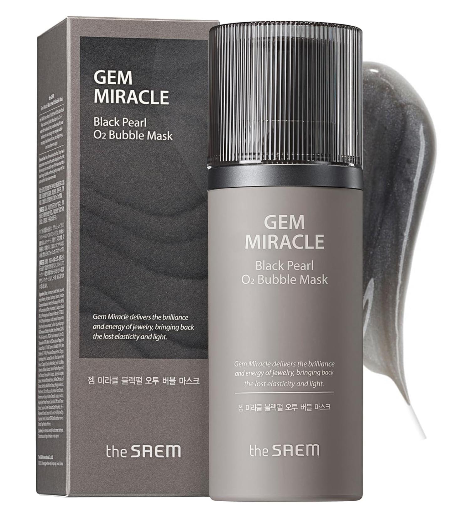 THESAEM Gem Miracle Black Pearl O2 Bubble Mask - Exfoliating Korean Wash Off Mask for Radiant Skin Deep Pore Cleansing 3.7 fl.oz - Shop Internationally - Buy Online on SooperMarket.com