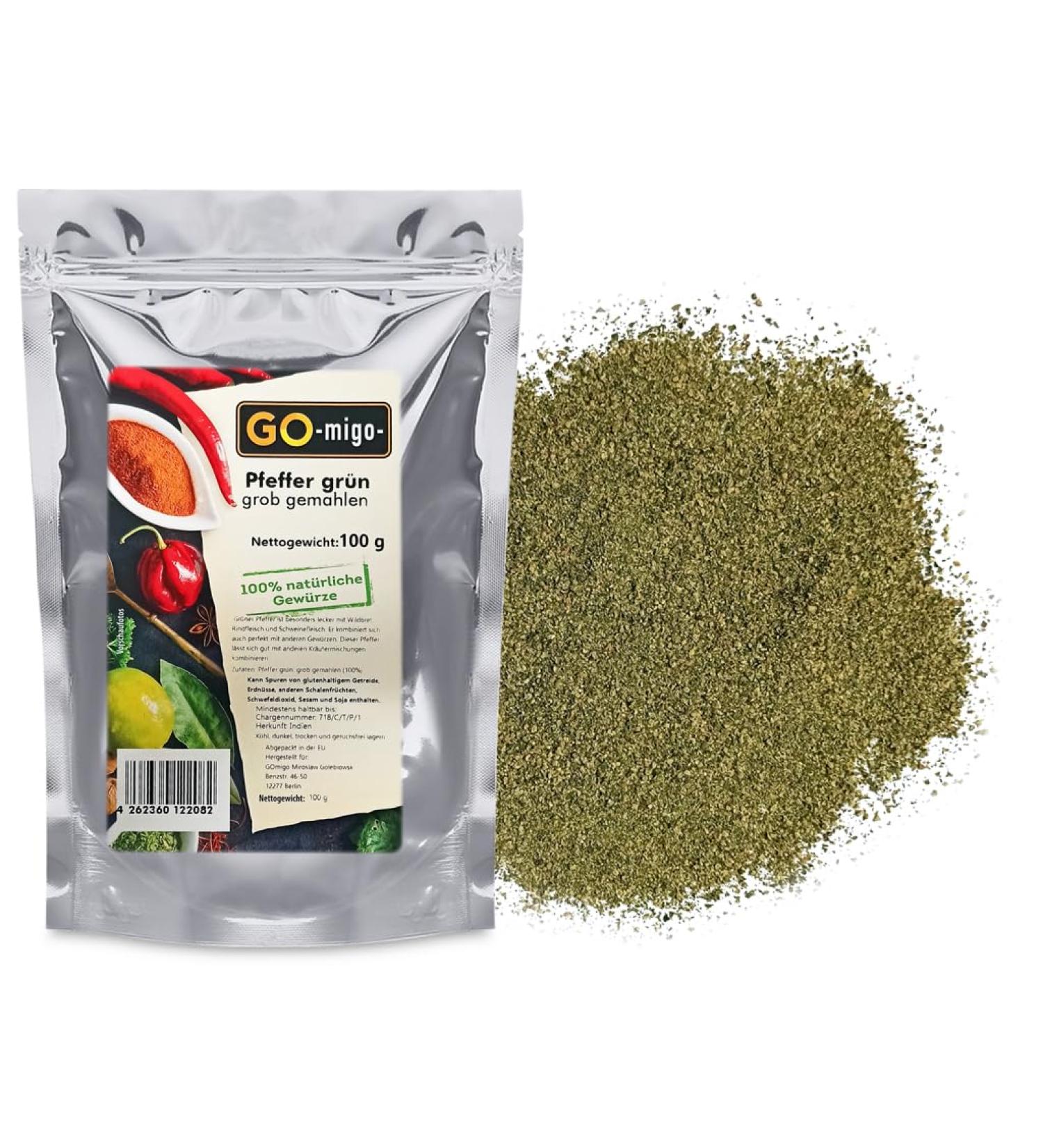 Pepper green roughly ground 100g