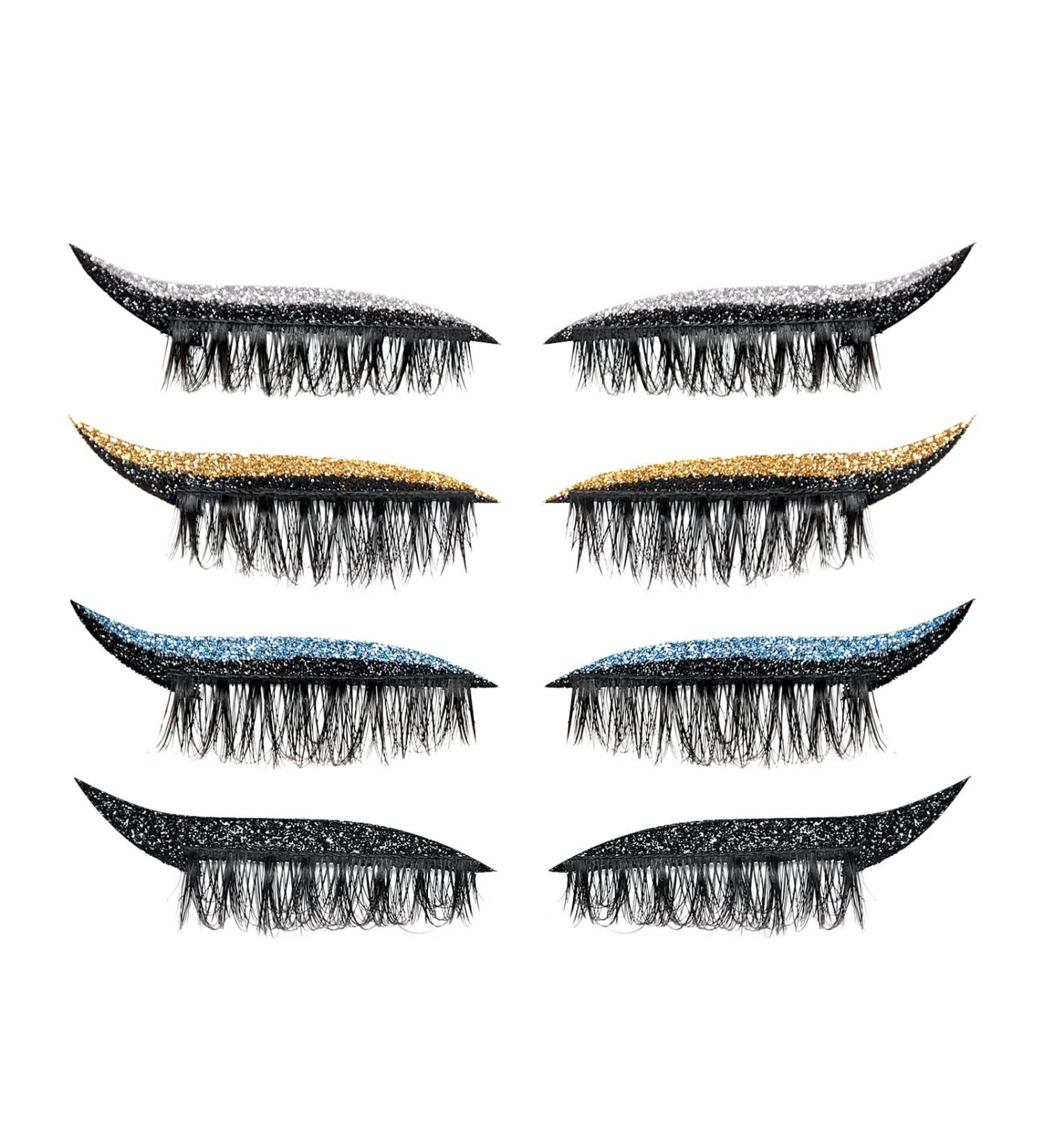Aaiffey Reusable Eyeliner and Eyelash Sticker Set - Waterproof Natural Glitter Lashes - Easy to Apply and Remove (4 Colors) - Buy Online on SooperMarket.com