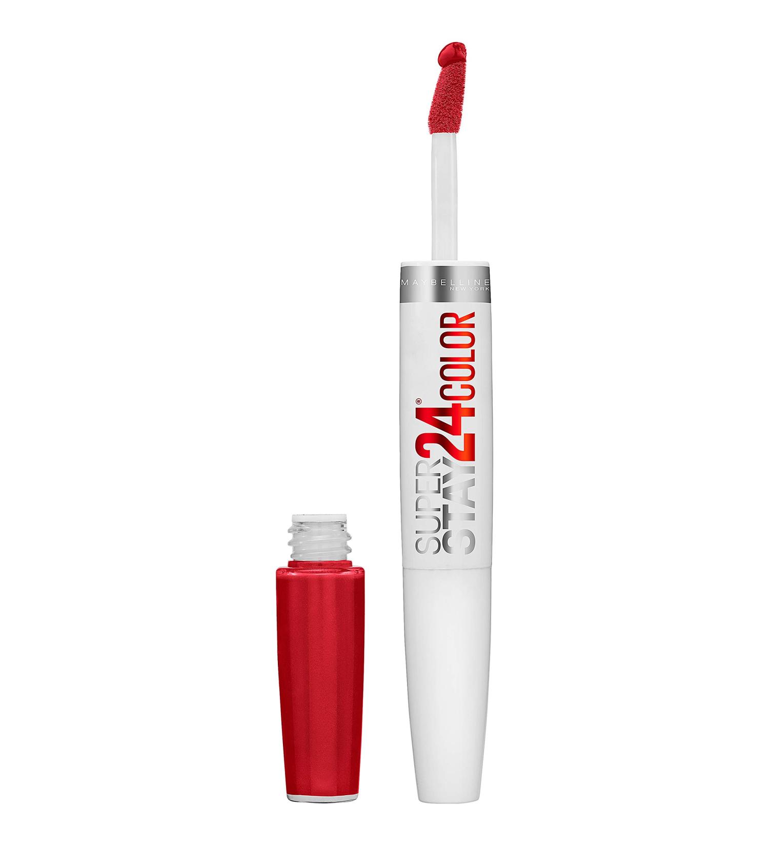 Maybelline Super Stay 24 Liquid Lipstick Eternal Cherry Red | Long Lasting Formula with Moisturizing Balm | Highly Pigmented Color | 1 Count - Buy Online on SooperMarket.com
