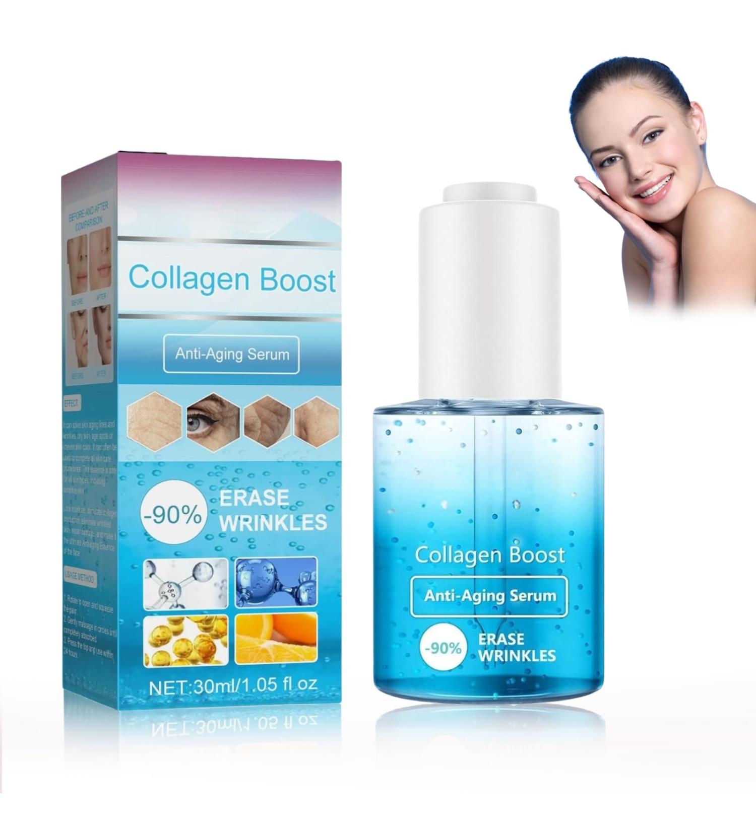 TBeautfave Collagen Boost Anti Aging Serum Collagen Boost Wrinkle Cream Blemish Skin Corrector Serum Collagen Boosting Serum with Hyaluronic Acid Reduce Fine Lines and Wrinkles - Buy Online on SooperMarket.com