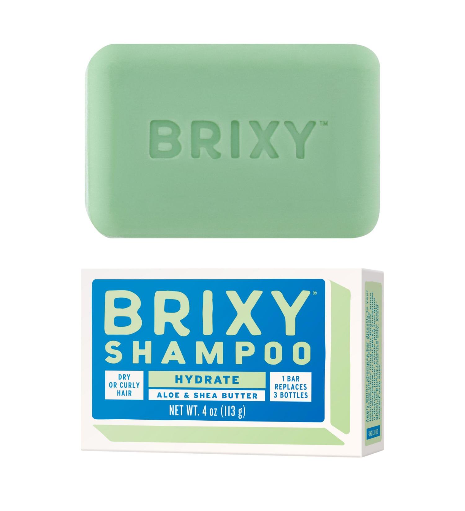 BRIXY Hydrating Shampoo Bar for Dry & Curly Hair | Aloe Shea Butter & Avocado Oil | Moisture Barrier Support | pH Balanced Vegan Plastic Free - Buy Online on SooperMarket.com