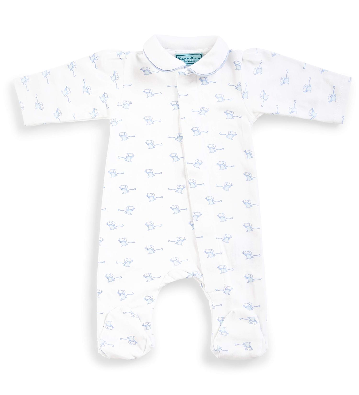Magnet Mouse Original Magic Mouse Sleepsuit | Cotton Onesie | Magnetic Fastenings | Pale Blue | 6 Months - Buy Online on SooperMarket.com