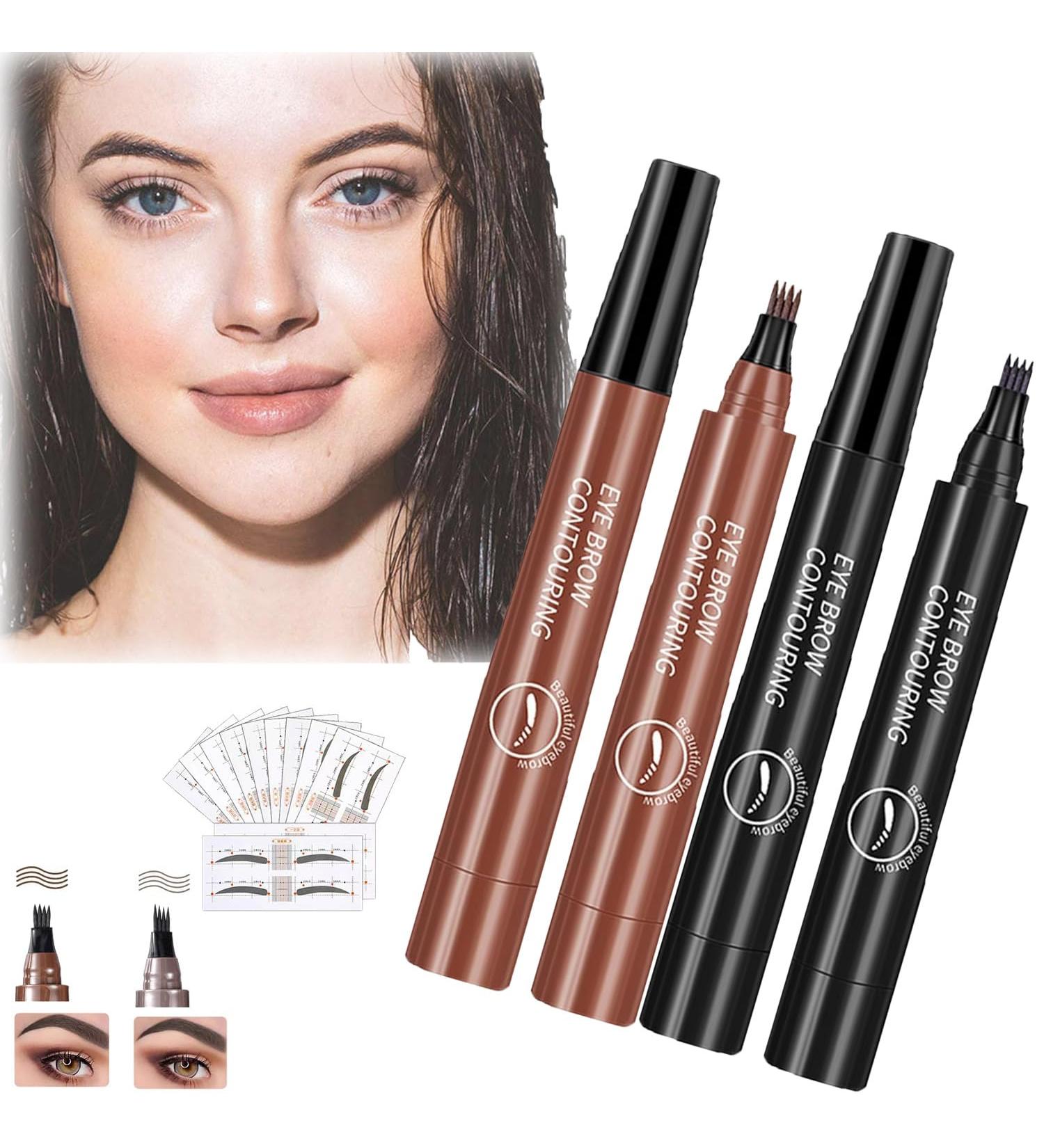Glowly Secret Eyebrow Pen Glowly Secret Waterproof Natural Eyebrow Pen Glowly Secret 4 Tipped Precise Brow Pen 3D Microblading 4-Tip Eyebrow Pen Eyebrow Contouring Pen (04#+02#) - Buy Online on SooperMarket.com
