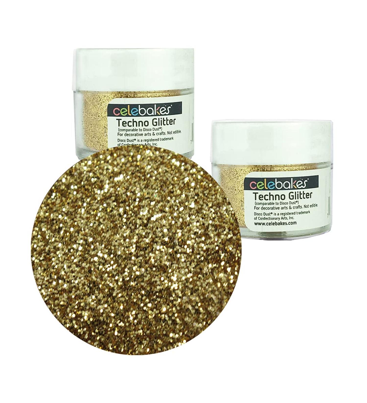 Celebakes by CK Products Soft Gold Techno Glitter, 5 g, 2 Pack
