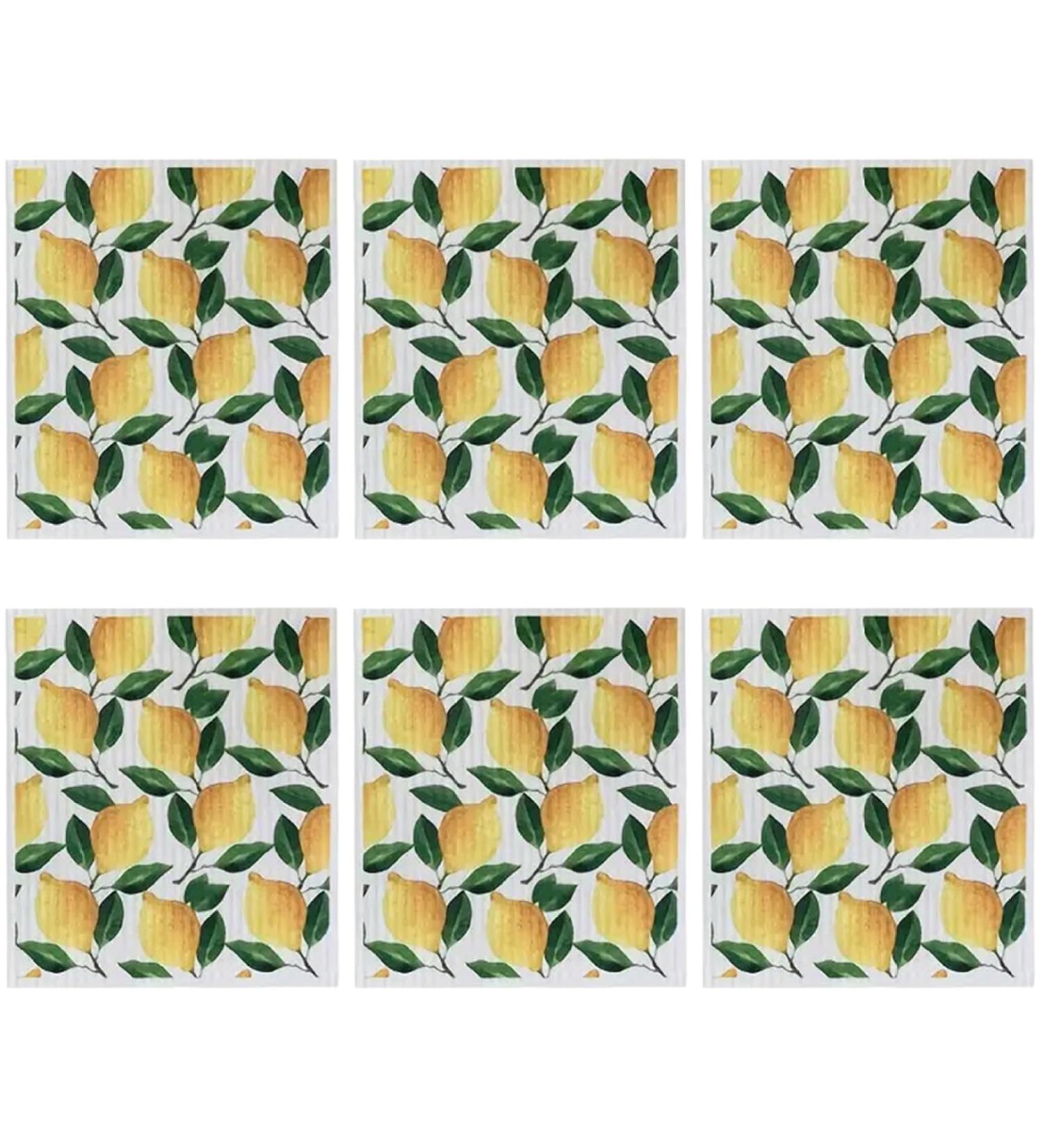 6Pcs Reusable Paper Towels Lemon Print Dish Towels for Kitchen Soft and Absorbent Dish Cloths Quick Drying Kitchen Dishcloths Dish Rags for Washing Dishes - Buy Online on SooperMarket.com