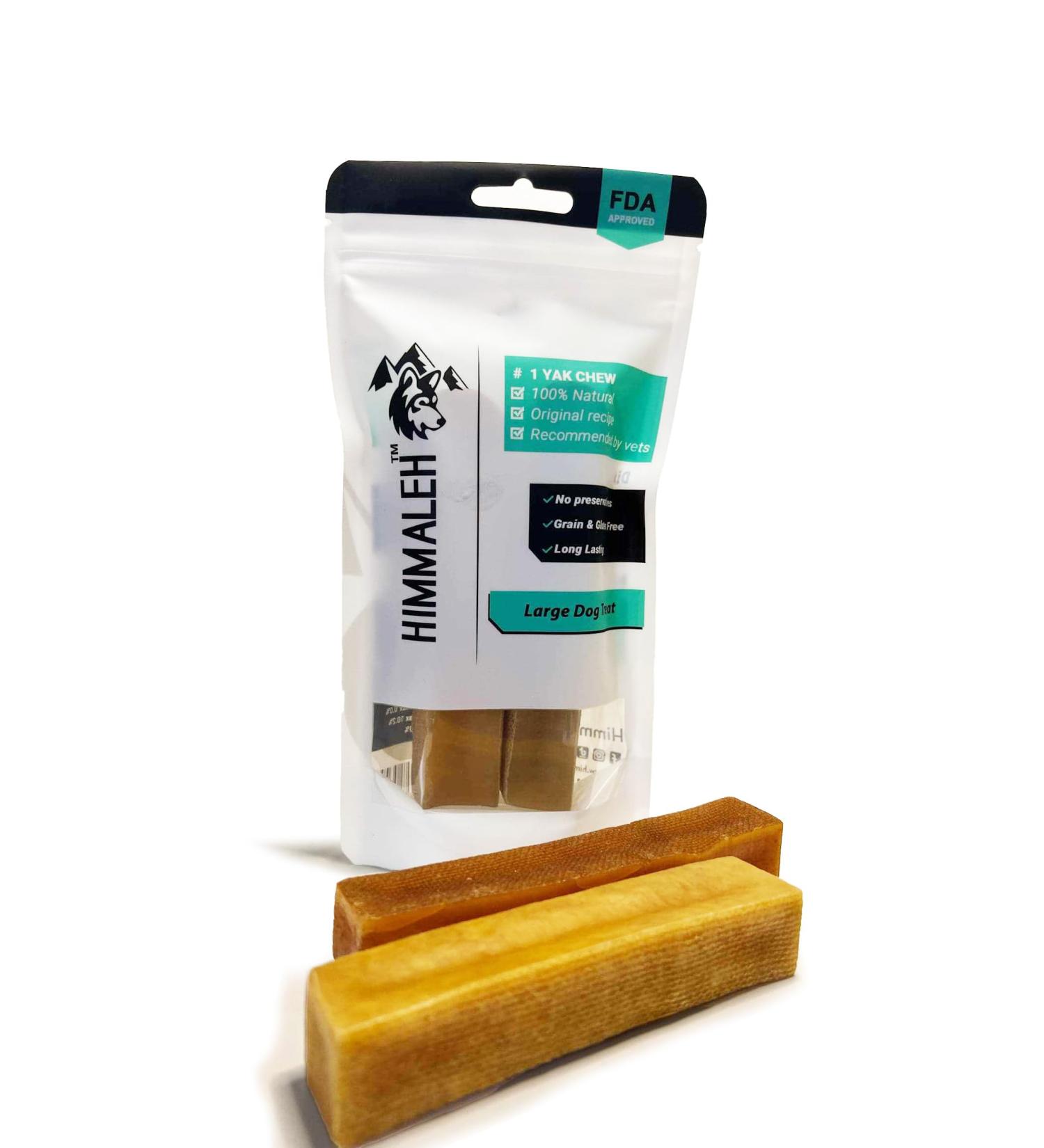 Himmaleh Yak Chews for Dogs - Yak chews for dogs Large (pack of 2) - Protein Rich Dog Chews Long Lasting Natural - yak milk dog chew - Toothsome Yak Bars for Dogs - Himalayan dog chews - Yak Snack - Buy Online on SooperMarket.com