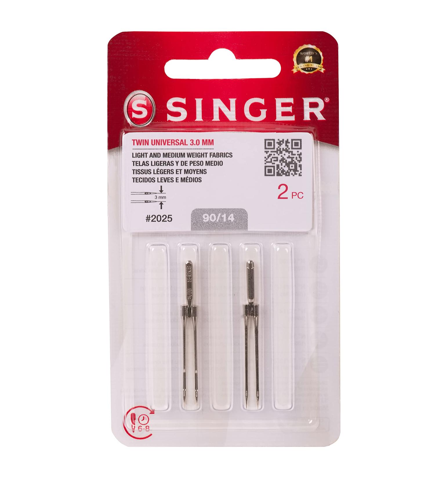 SINGER Twin Universal Sewing Machine Needles, Size 90/14 - 2PCS