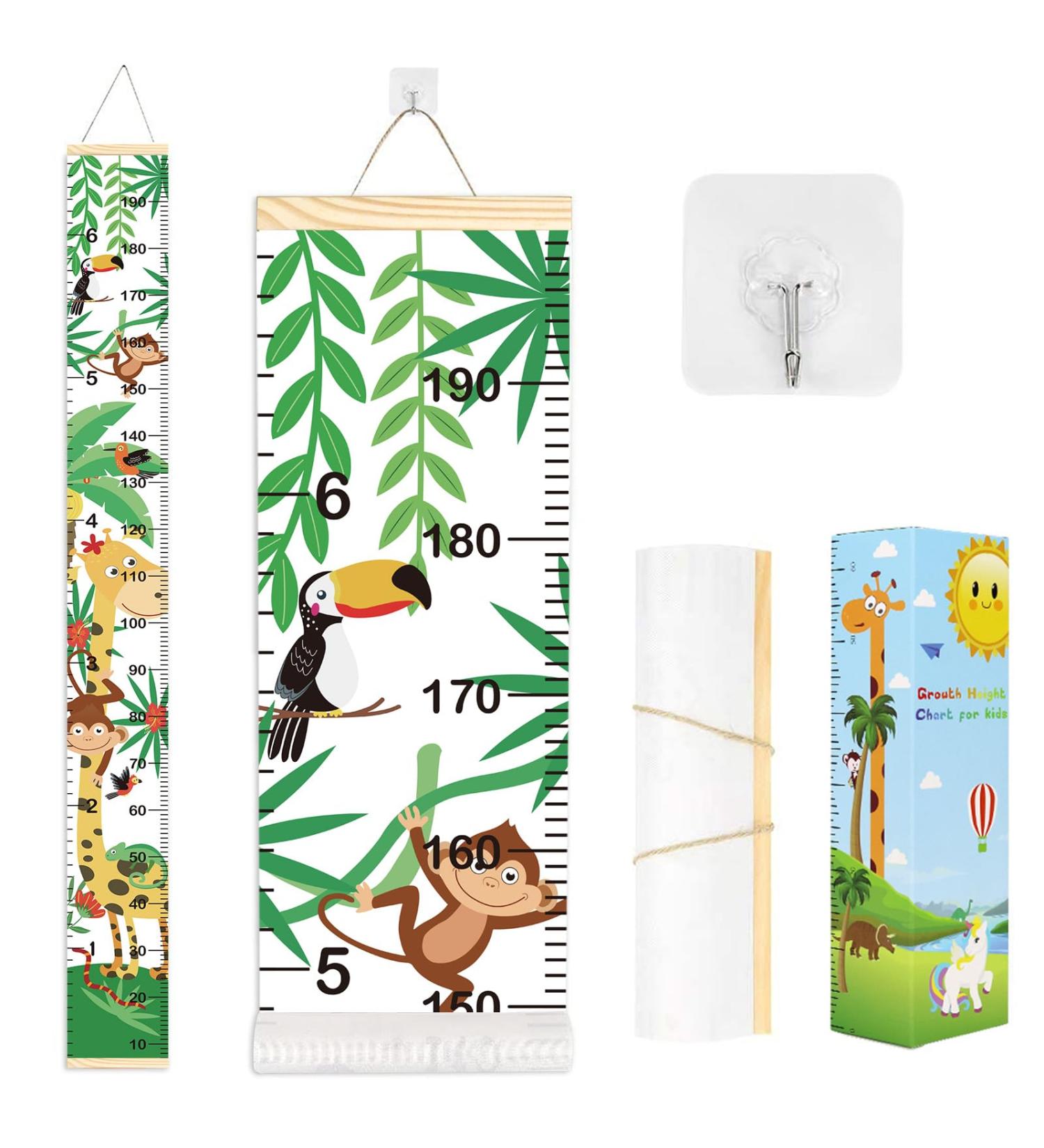 Kids Height Chart - Canvas Growth Chart for Baby with Forest Animal Theme - 79 x 7.9 Inches - Buy Online on SooperMarket.com