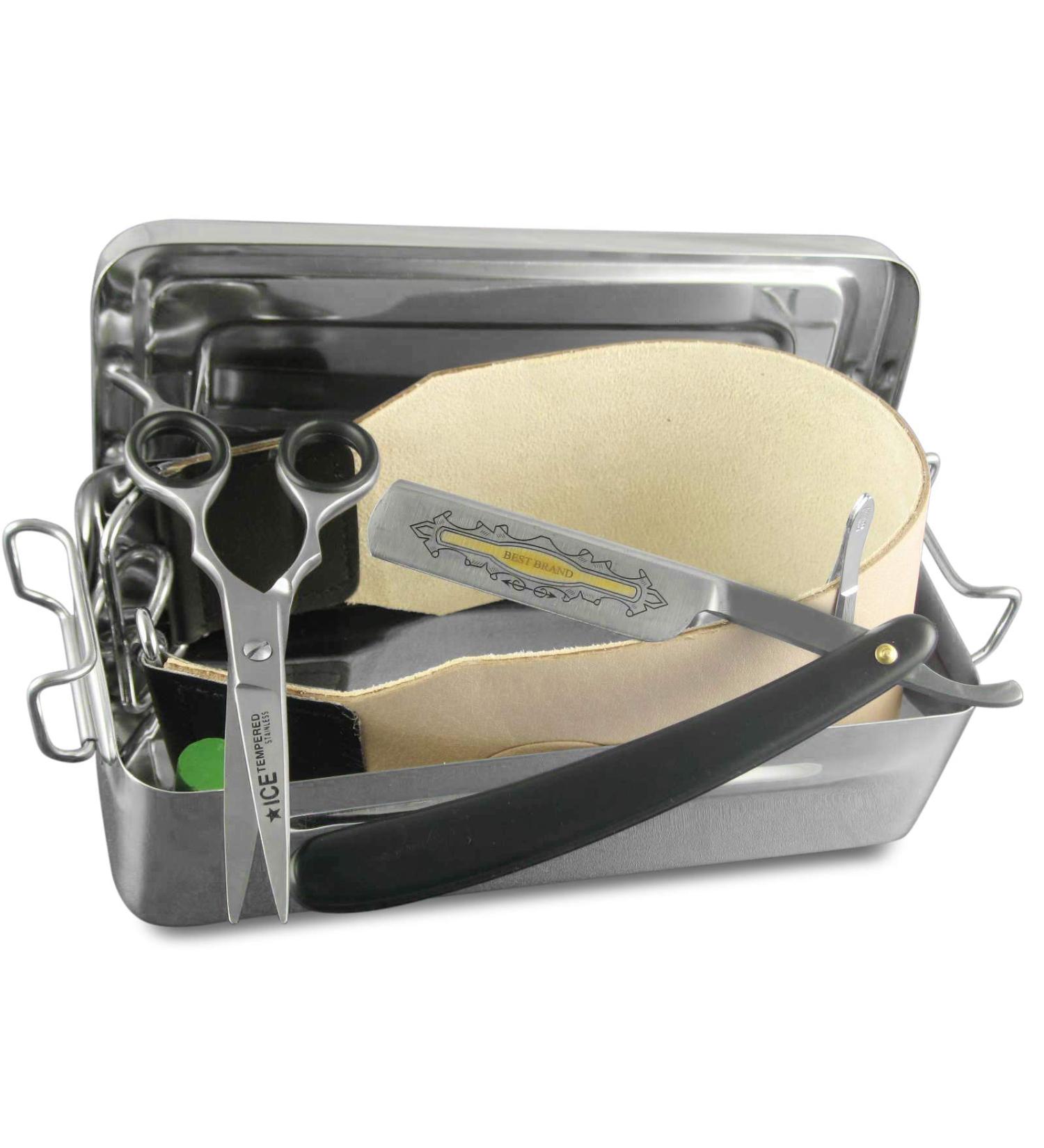 Premium 7-Piece Razor Set with Strop Paste & Solingen Shaving Brush - International Shipping Available - Buy Online on SooperMarket.com