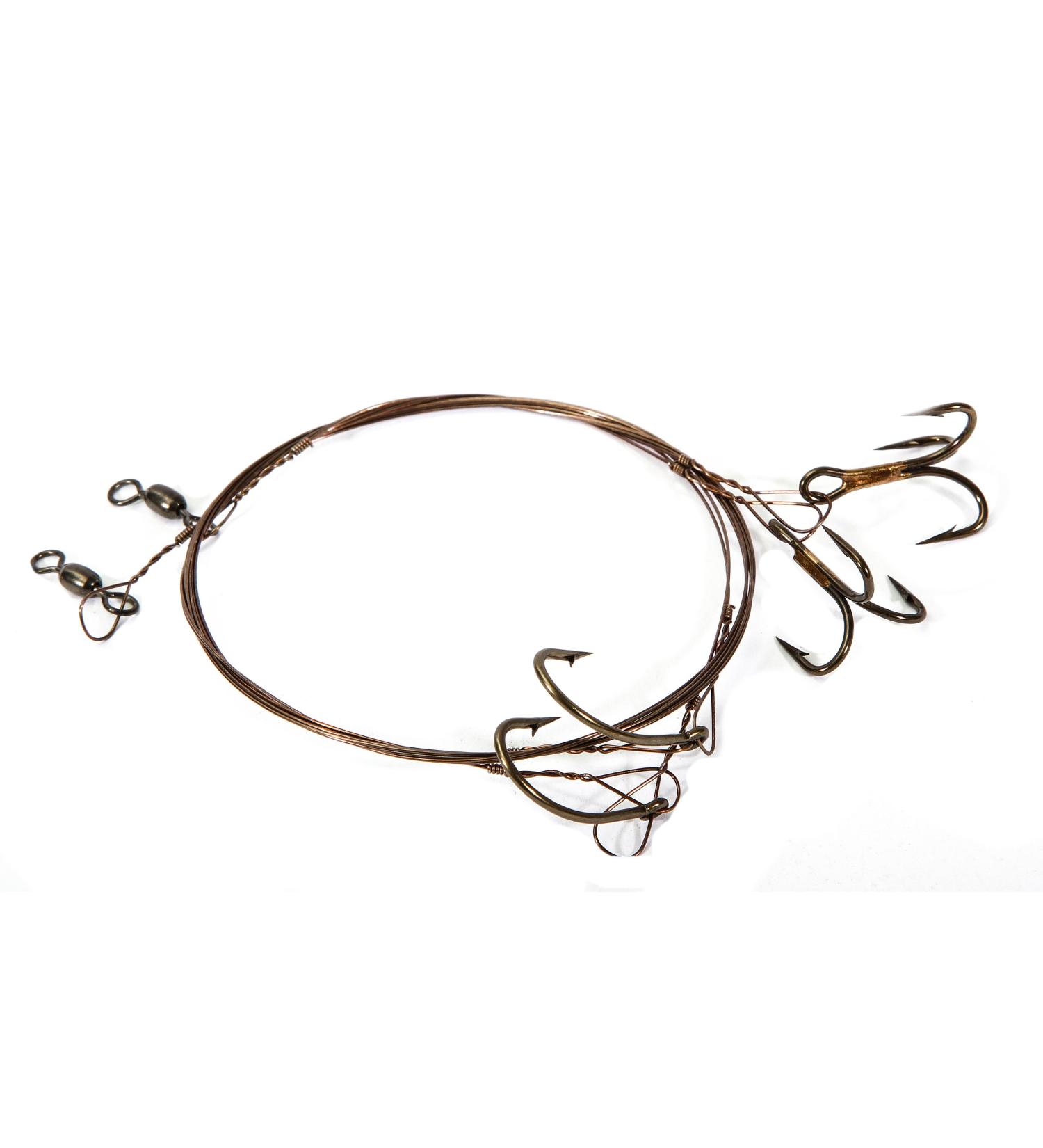 Boone Single Hook # 1 Live Bait Rig (Pack of 2), 1# 4 Treble Hook