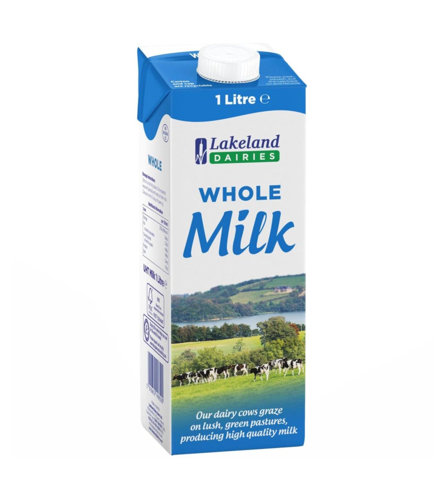 Lakeland Dairies Long Life Whole Milk 12x1ltr