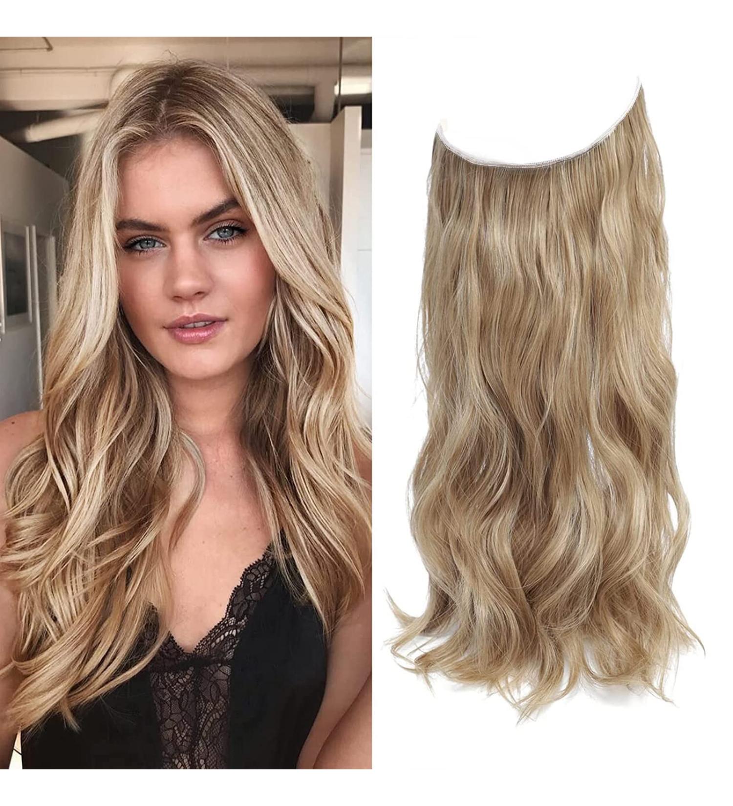 Gulagula Dark Blonde 20 One Piece Wavy Hair Extensions - Clip In, Heat Resistant Fiber - Natural Look for Women - Buy Online on SooperMarket.com