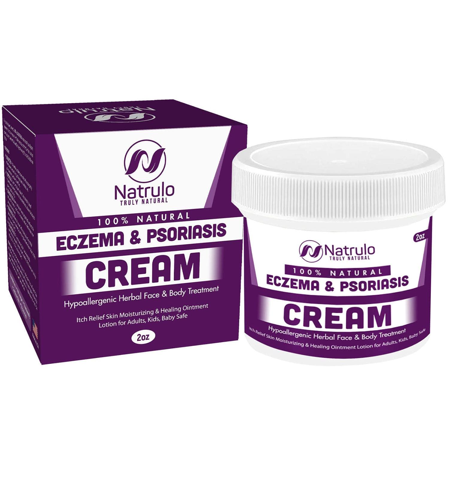 Natrulo Natural Eczema & Psoriasis Cream 2oz Gentle Itch Relief for Adults, Kids & Babies - Buy Online on SooperMarket.com