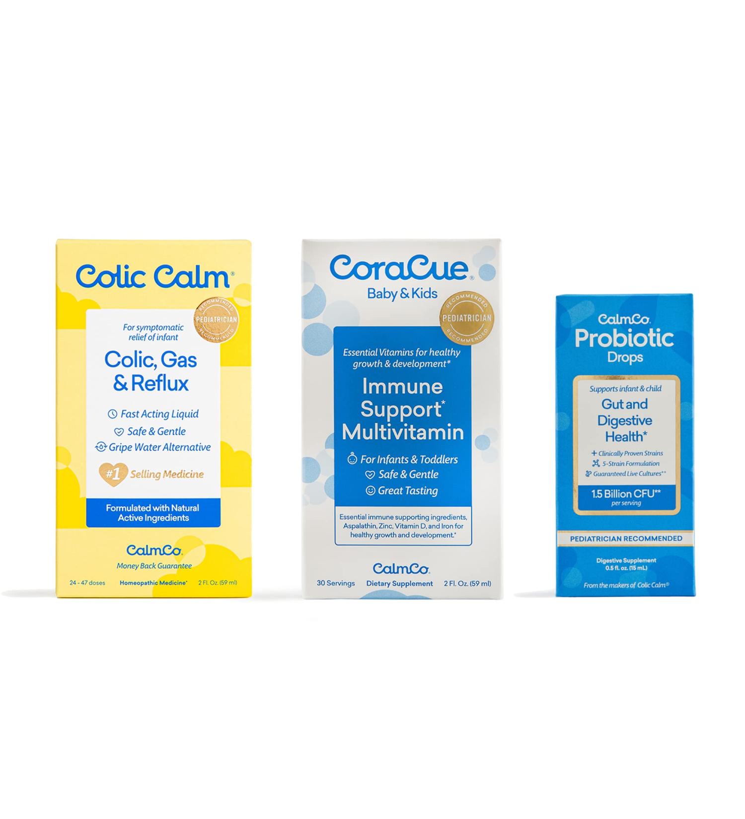 Colic Calm Gripe Water, CoraCue Immune Support & CalmCo Probiotic Combo Pack - Best for Infant & Child Health - Buy Online on SooperMarket.com