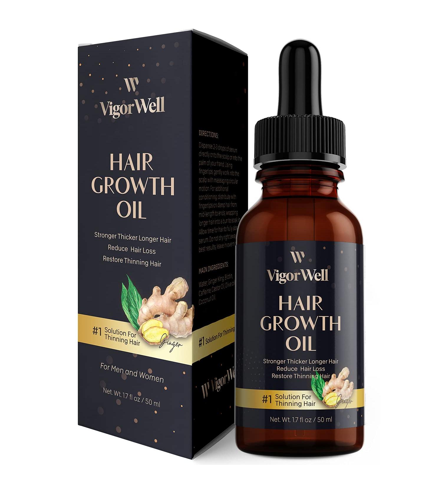 Ginger Hair Growth Serum | Prevent Hair Loss, Promote Thicker & Longer Hair | 1.7 Oz Bottle - Buy Online on SooperMarket.com