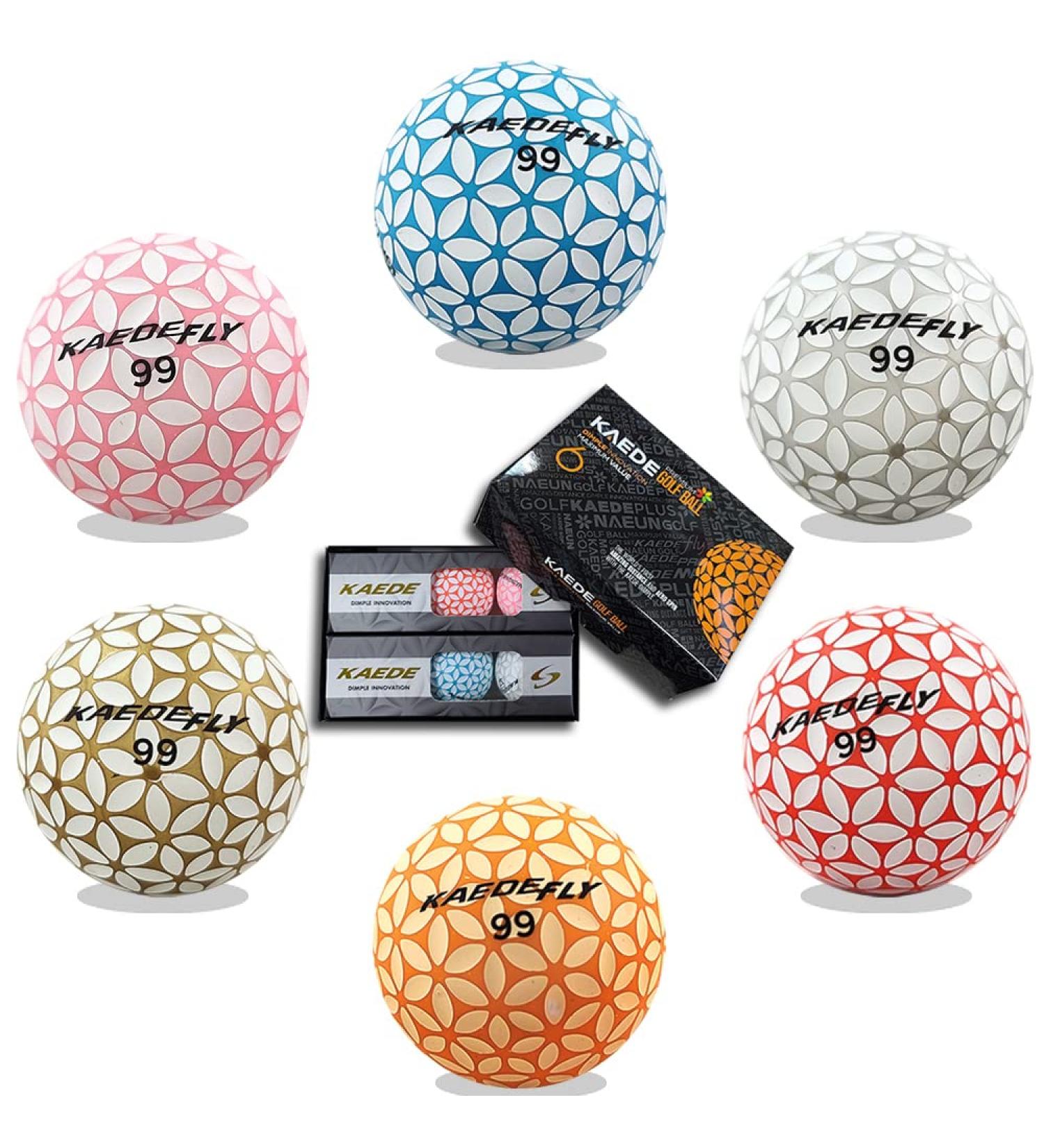 Kaede 2 Tone Colored Golf Balls (6-Pack) - Fly Distance Technology - Buy Online on SooperMarket.com