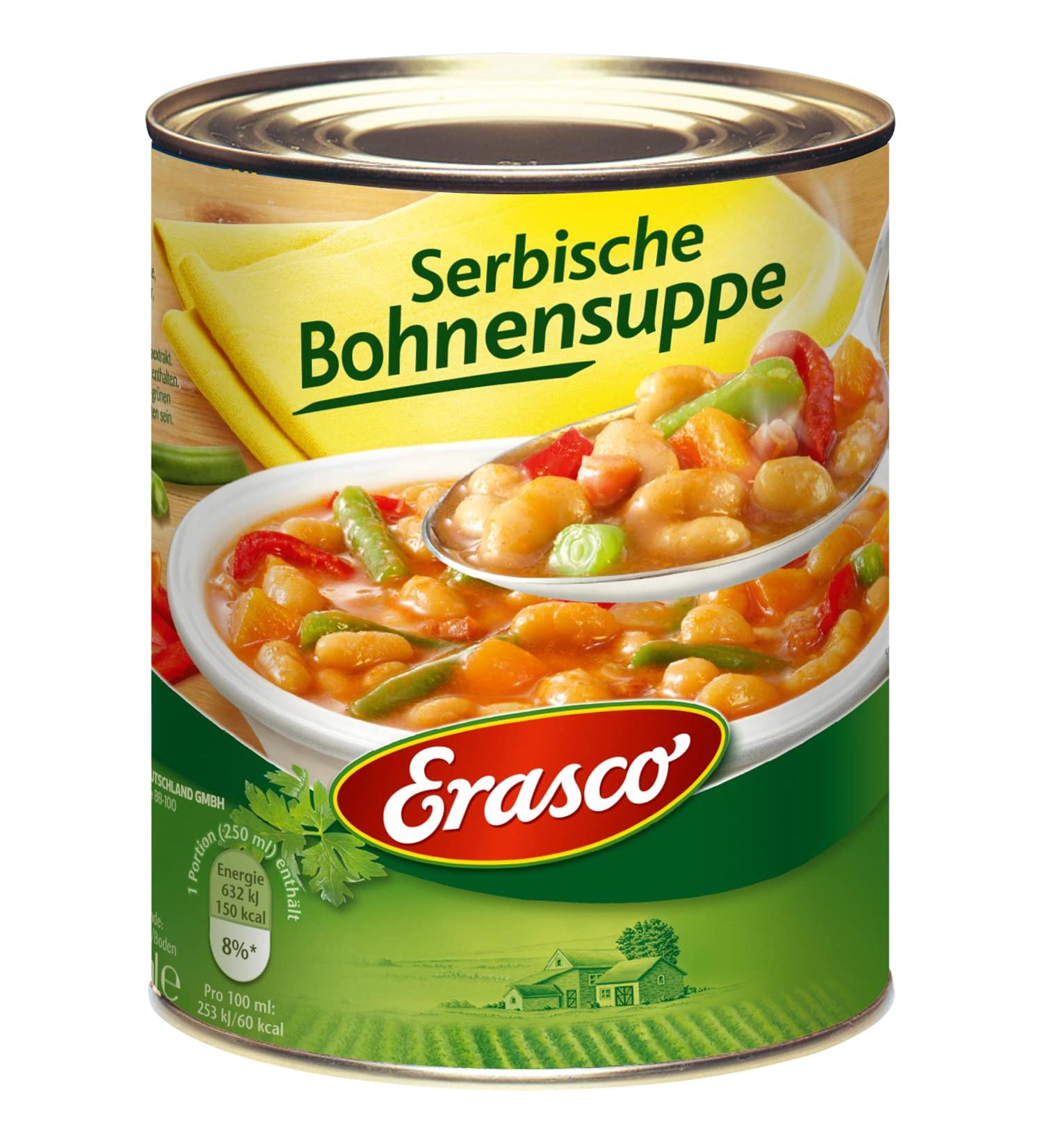 Erasco Serbian Bean Soup - Pack of 3 (750ml cans) | Authentic Flavor | International Shipping - Buy Online on SooperMarket.com