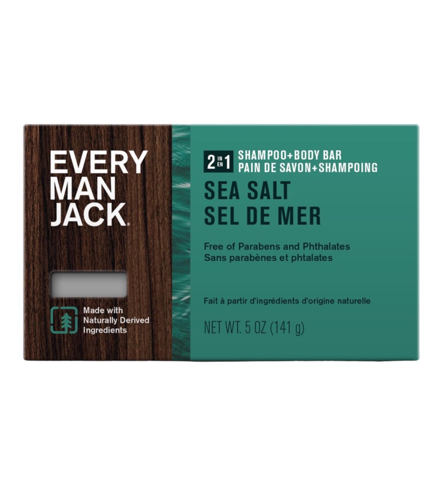 Shop EVERY MAN JACK Sea Salt 2 in 1 Shampoo & Body Bar - 5 OZ | International Shipping Available - Buy Online on SooperMarket.com