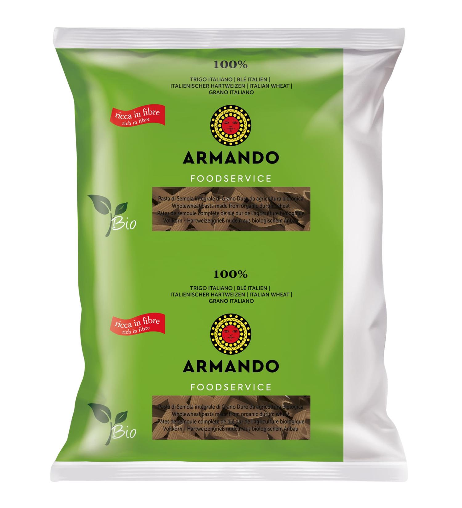 Armando Organic Wholewheat Penne Pasta - 1x3kg
