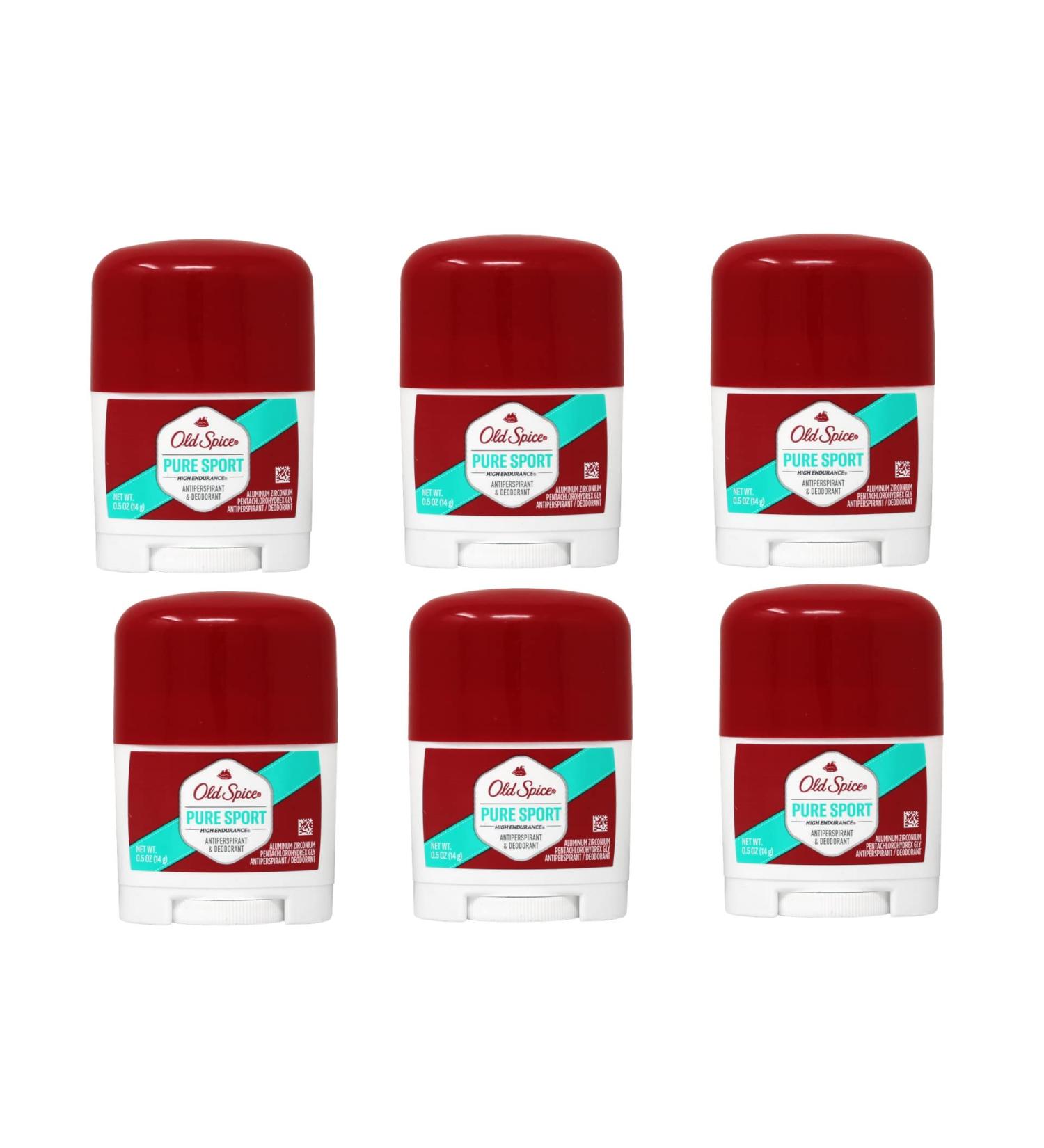Old Spice High Endurance Antiperspirant Deodorant Pure Sport Travel Size 0.5 oz (Pack of 6) - Buy Online on SooperMarket.com