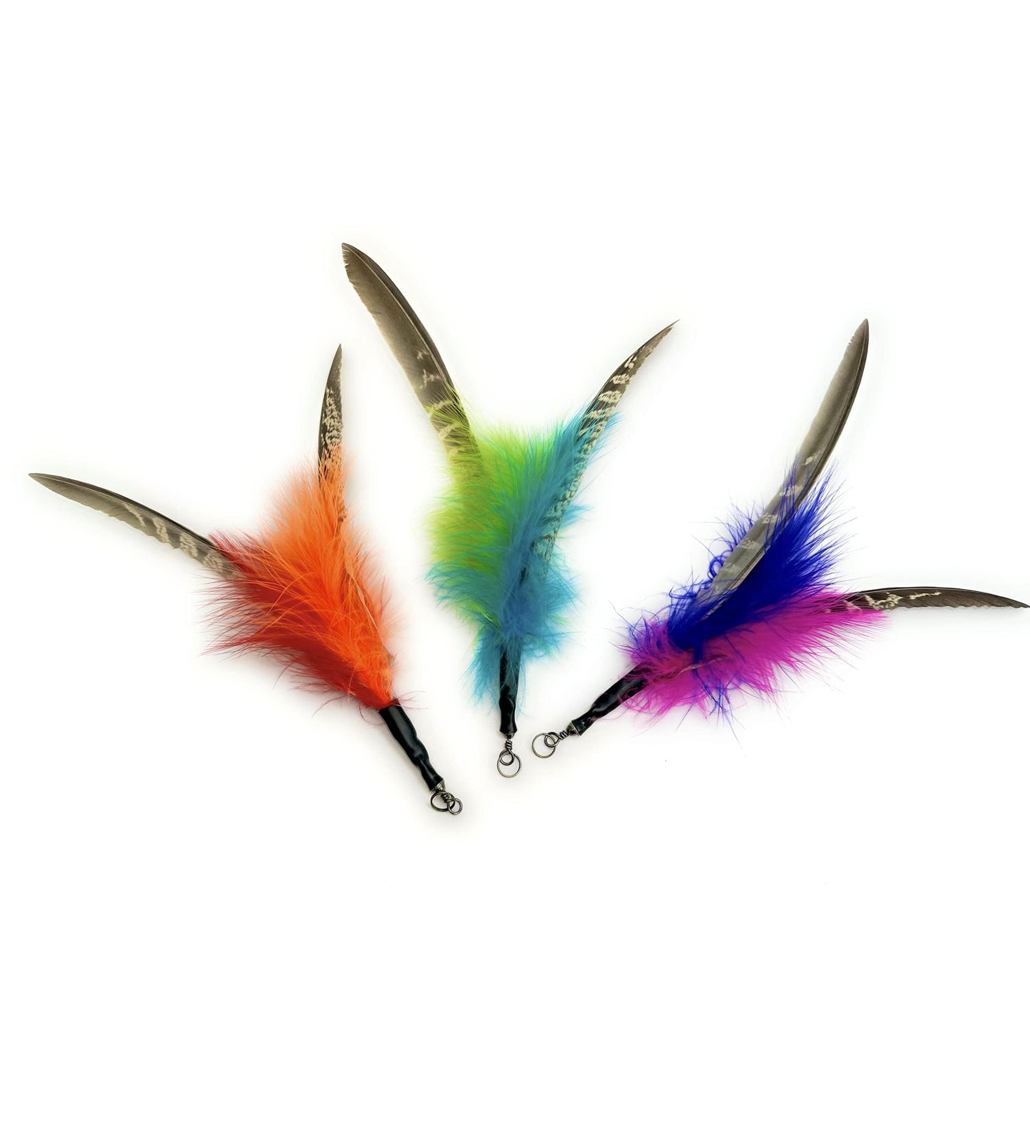 Purrs Feather Spinning Attachments 3 PACK UK made Fits PurrSuit DaBird & Frenzy Wand Cat Toys - Buy Online on SooperMarket.com