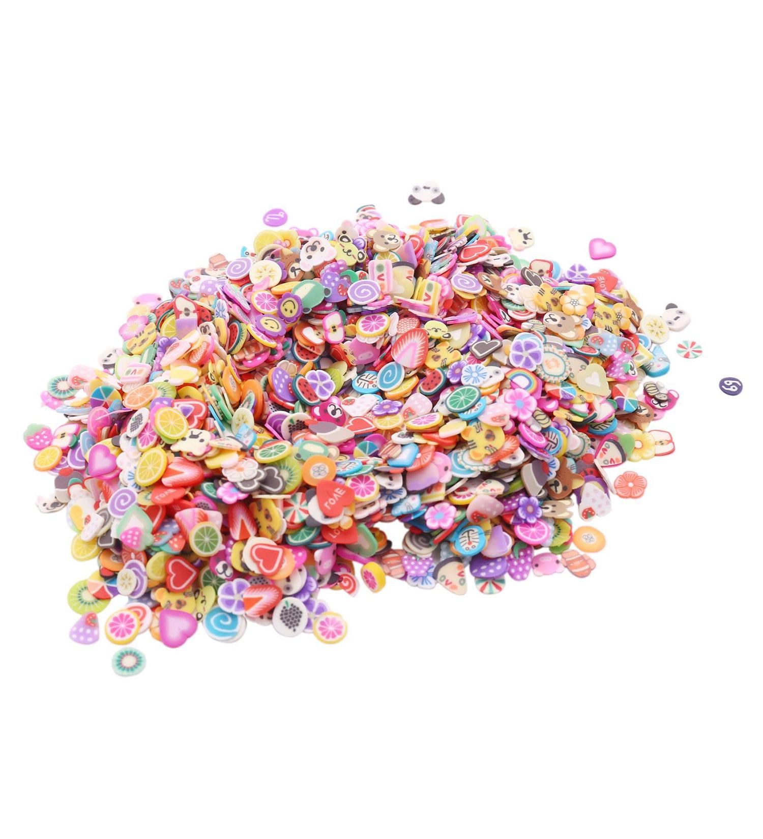 MRNHA 2000 Pieces 3D Fruit Flower Clay Slices for Slime DIY Crafts Nail Art Decorations - Buy Online on SooperMarket.com