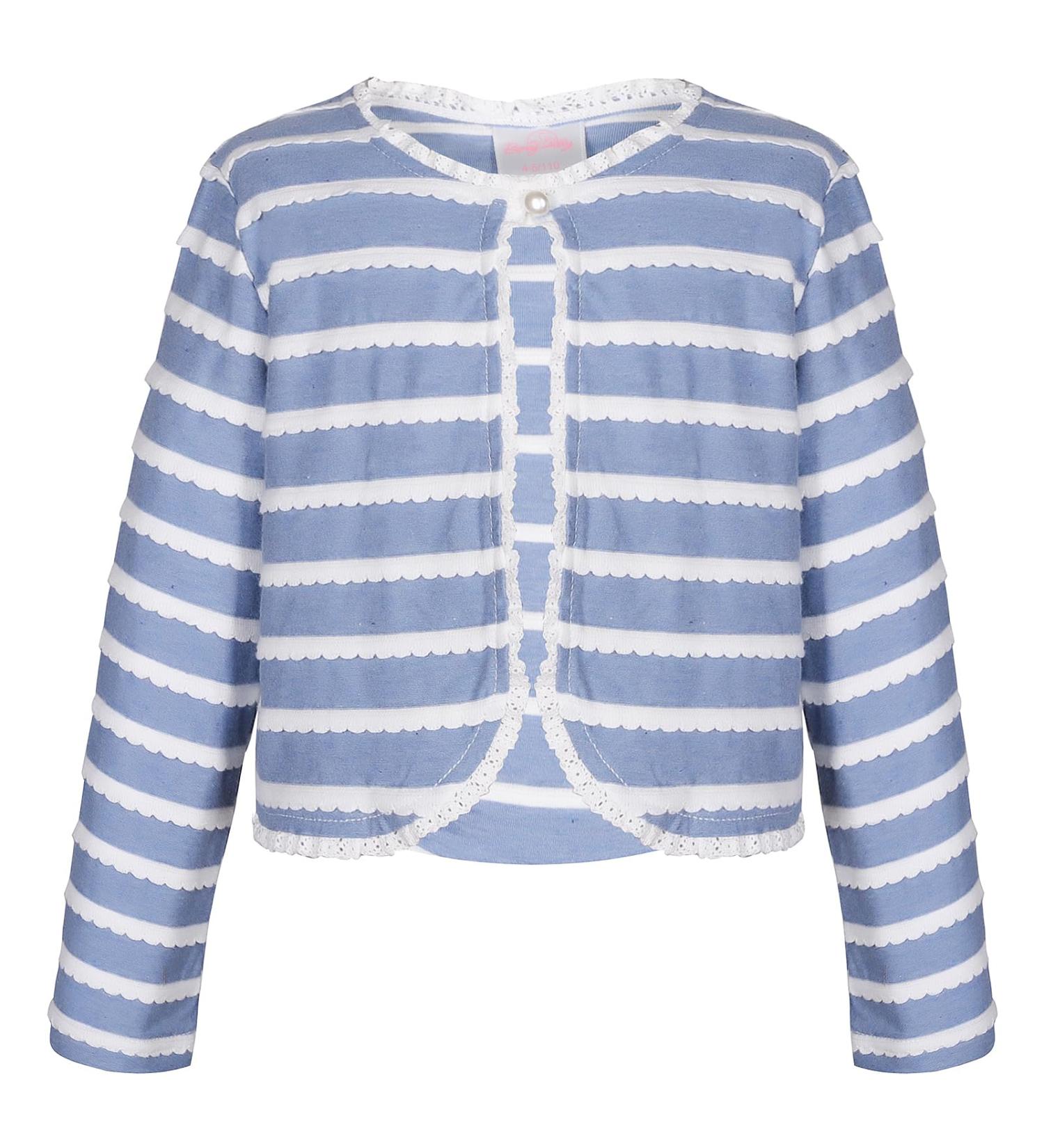 Bonny Billy Girls Knitted Cotton Bolero Shrug - 4-5 Years, Blue Stripe | Kids Cardigan - Buy Online on SooperMarket.com